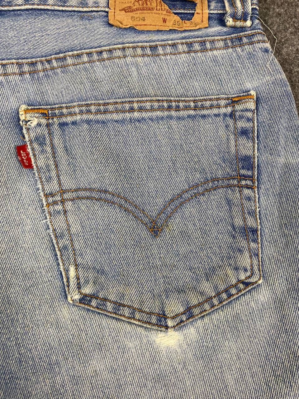 Levi's vintage levis 504 distressed denim nice design Size US 36 / EU 52 - 5 Thumbnail