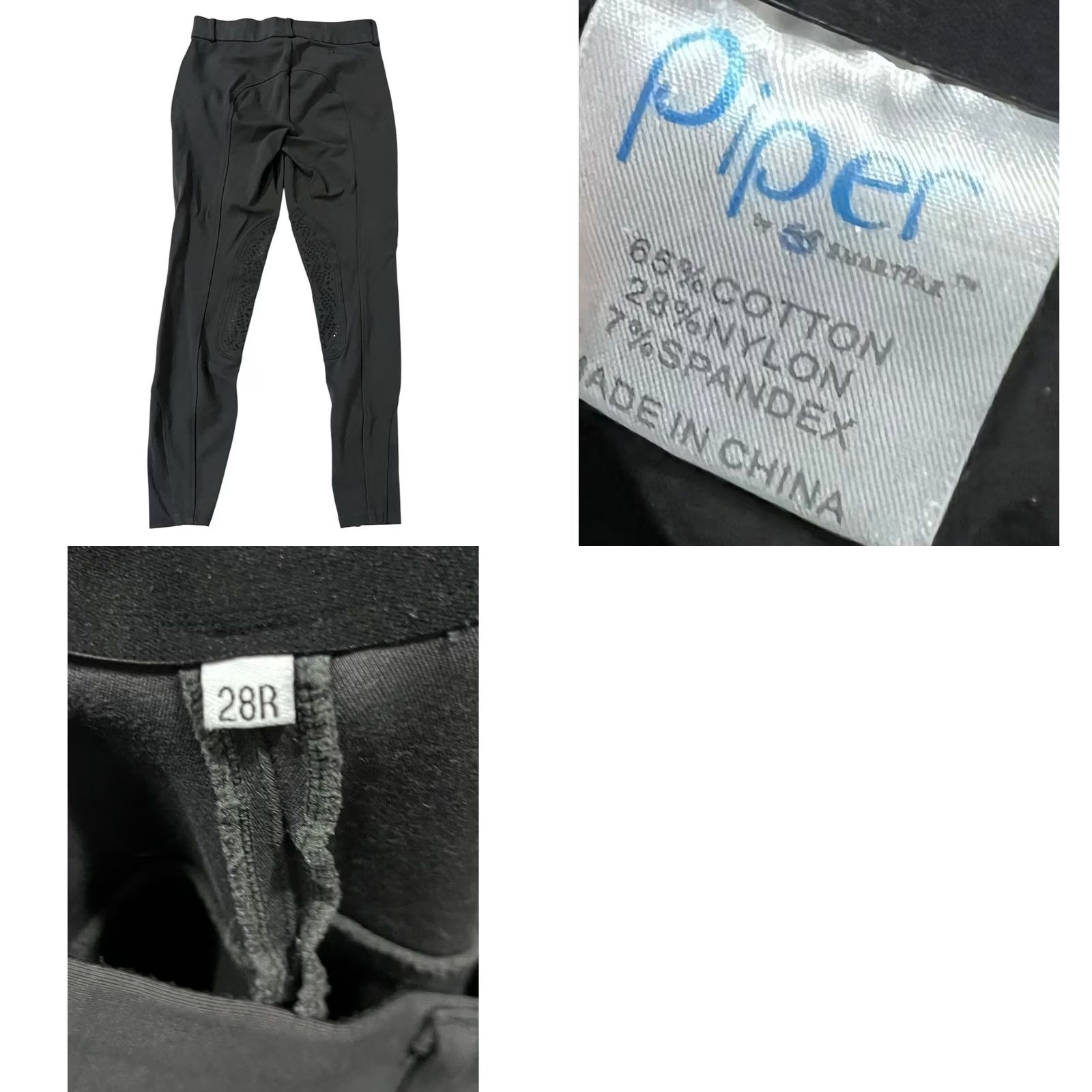 Vintage Piper by SmartPak Breeches Pants Equestrian Knee Patch Gray Euro Seat Womens 28R Size 28" / US 6 / IT 42 - 8 Thumbnail