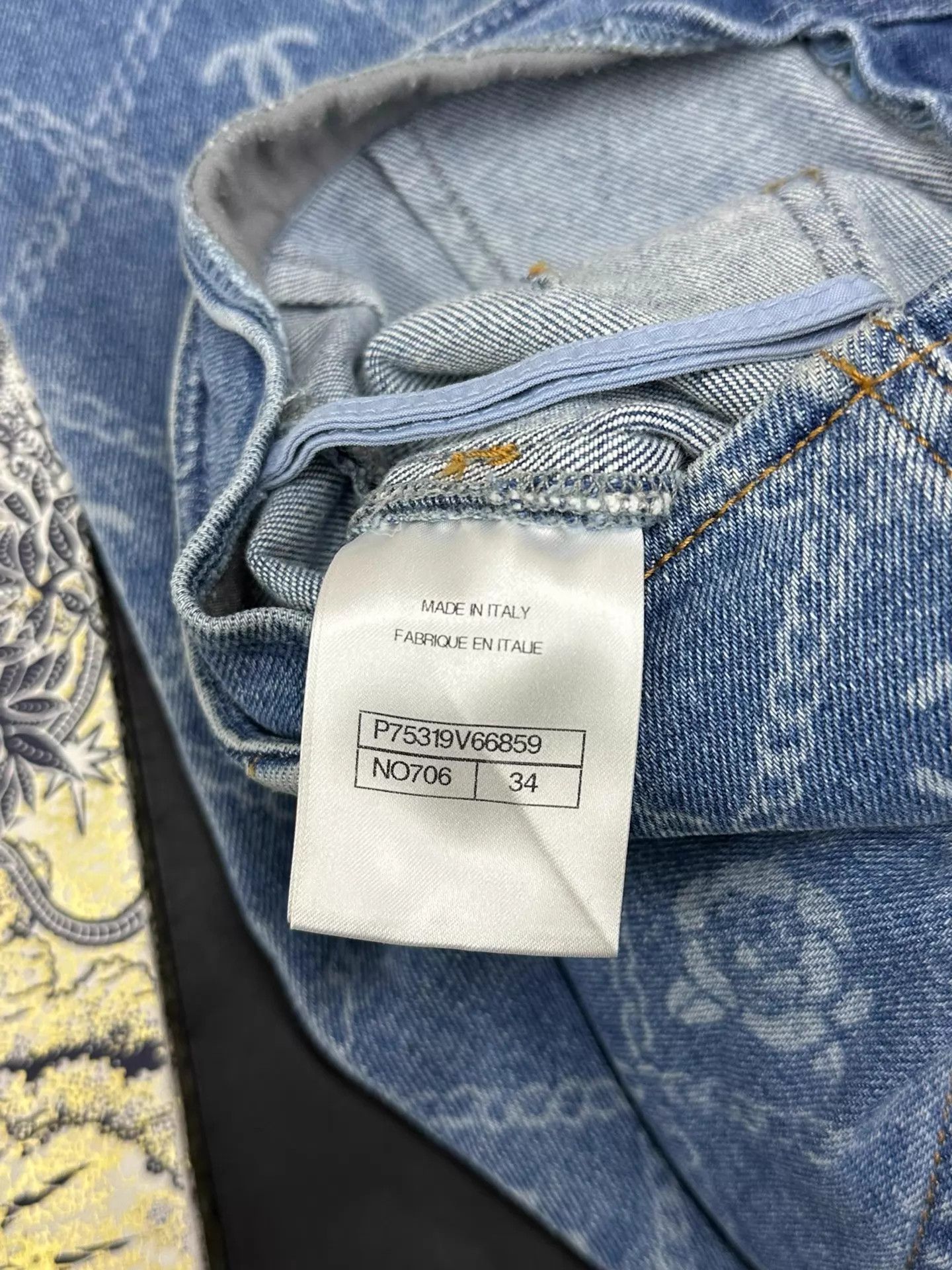 Chanel Chanel 23A Women's Blue Camellia Wide-Leg Jeans 34 Size 25" / US 0 / IT 36 - 5 Thumbnail