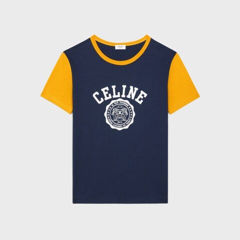 【1枚で可愛く♪】CELINE navy blue logo T-shirt T-shirt Celine Navy size M International in Cotton - 54507780