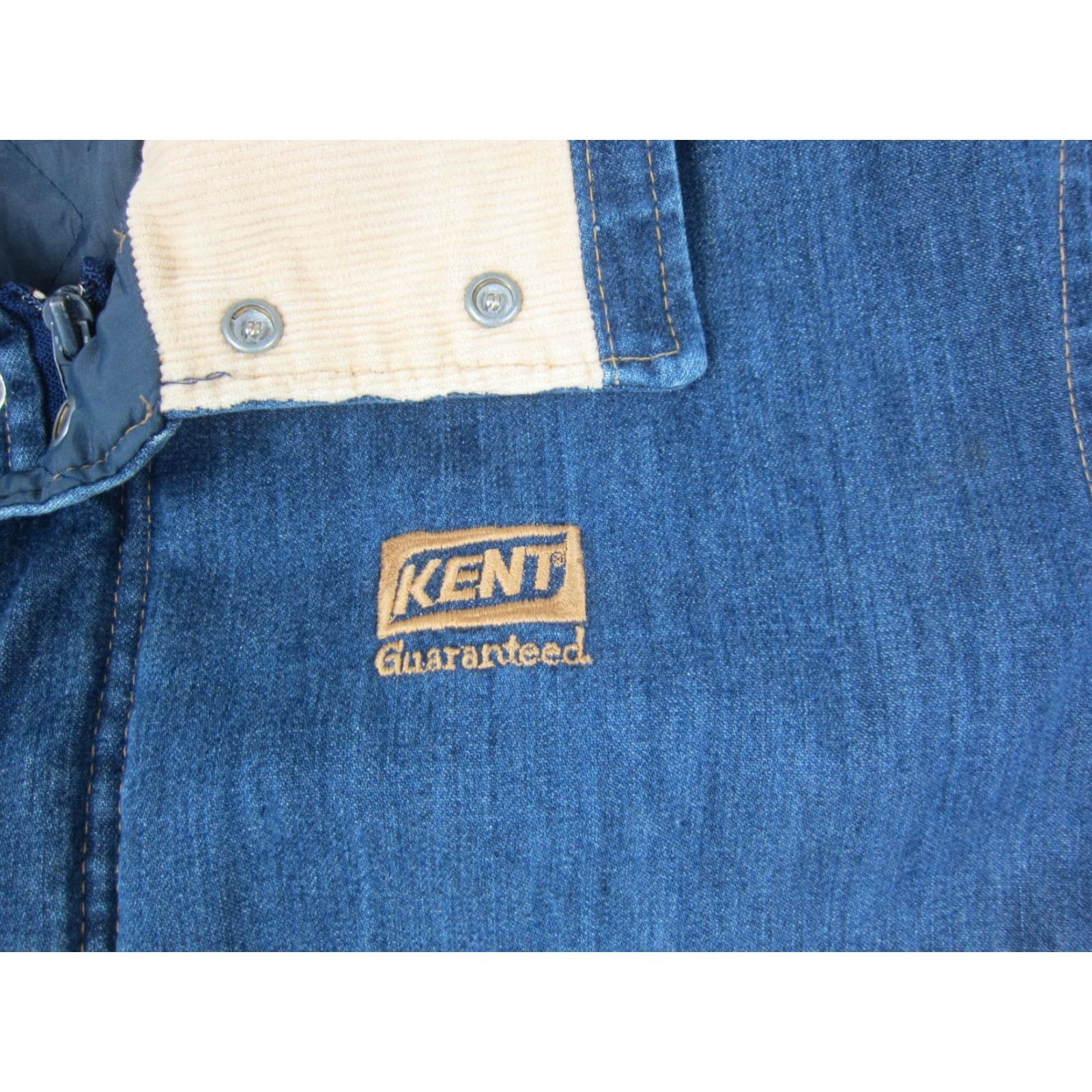 Vintage VINTAGE Wiman Bomber Jacket Mens L Blue Denim Snap Collar Made in USA 70s USA 90s Mens Old School Denim Jacket Size US L / EU 52-54 / 3 - 3 Thumbnail