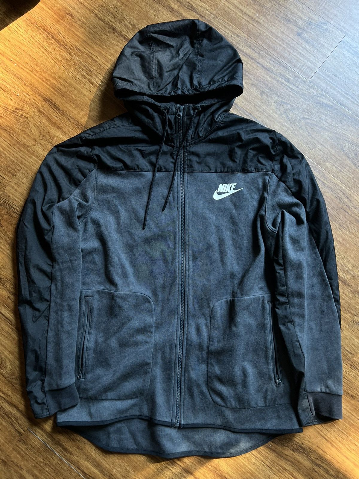 Nike × Vintage crazy y2k Nike track nylon zip tech fleece drill paneled Size US L / EU 52-54 / 3 - 1 Thumbnail
