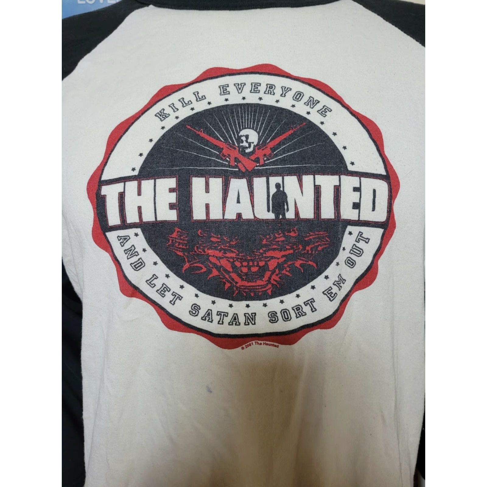 Augusta Sportswear VTG Raglan Jersey Shirt The Haunted Swedish Death Metal Band XL 2001 Mens Graphic Tee White Cotton Blend Augusta Sportswear 3/4 Sleeve Size US XL / EU 56 / 4 - 2 Thumbnail