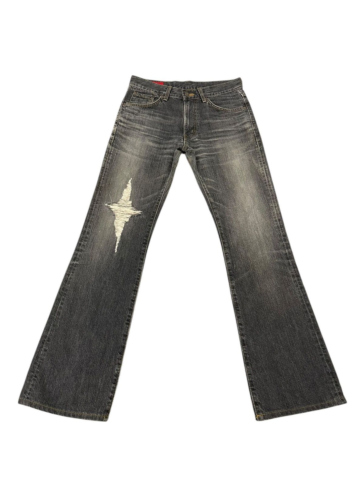 Edwin Flare Jeans Edwin Faded Distress Boot Cut 9🟦 Size US 29 - 2 Thumbnail