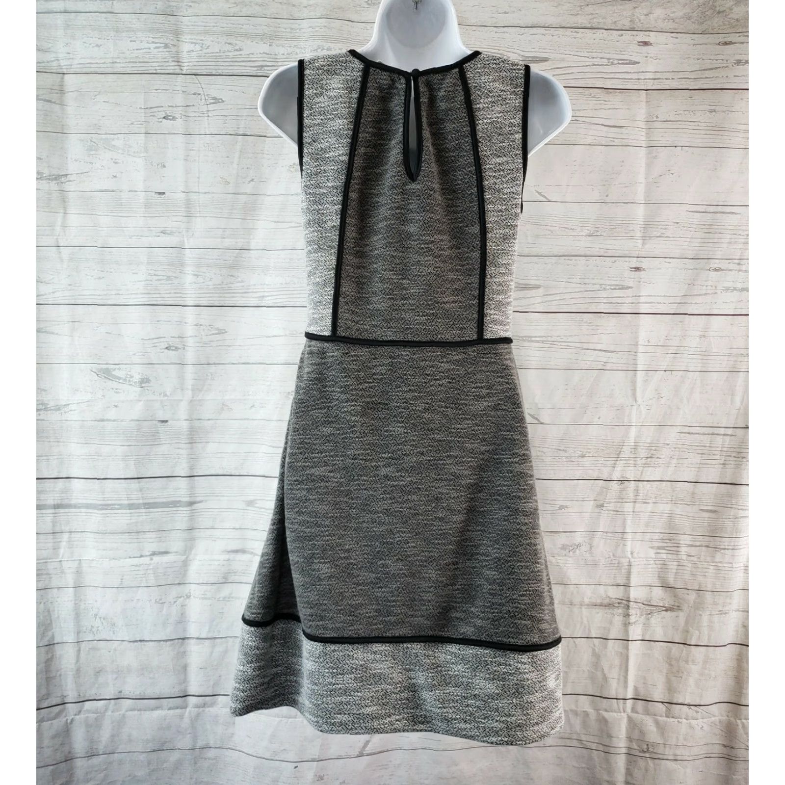 Vintage 41 Hawthorn Womens Dress Sz S Gray Black Sleeveless Keyhole Pocket Side Zip Fit & Flare Casual Vintage No N/A Size S / US 4 / IT 40 - 4 Thumbnail