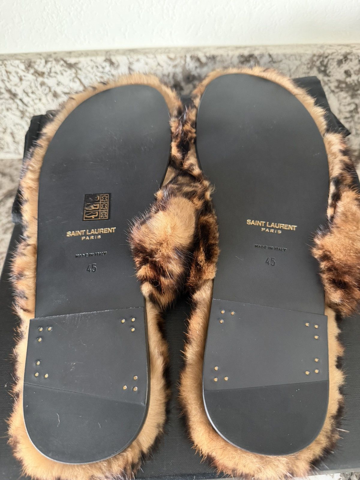 Saint Laurent Paris RARE MINK SANDALS SAINT LAURENT Size US 12 / EU 45 - 4 Thumbnail