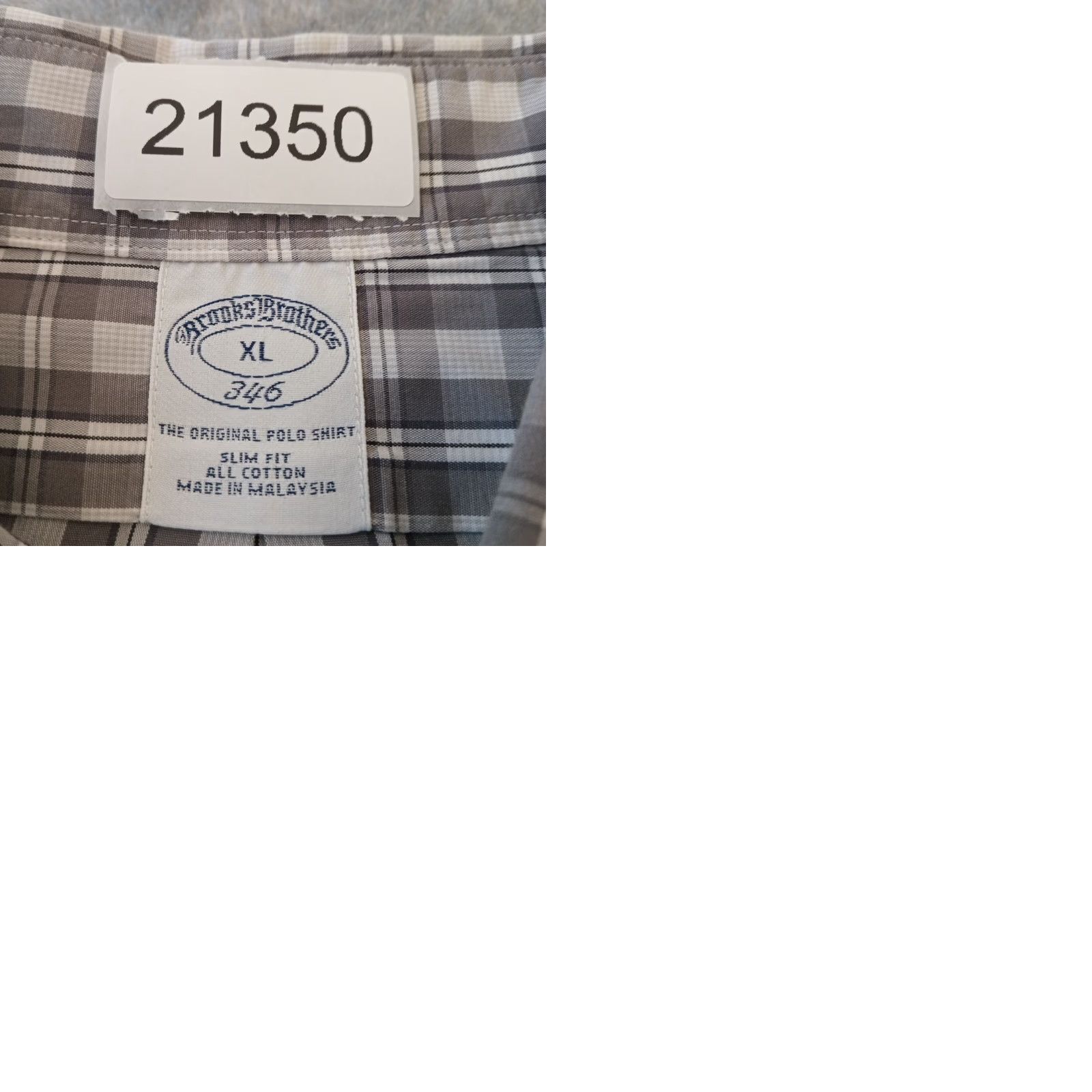 Brooks Brothers Brooks Brothers Shirt Mens XL Gray Plaid Long Sleeve Button Down Slim Fit Size US XL / EU 56 / 4 - 9 Thumbnail
