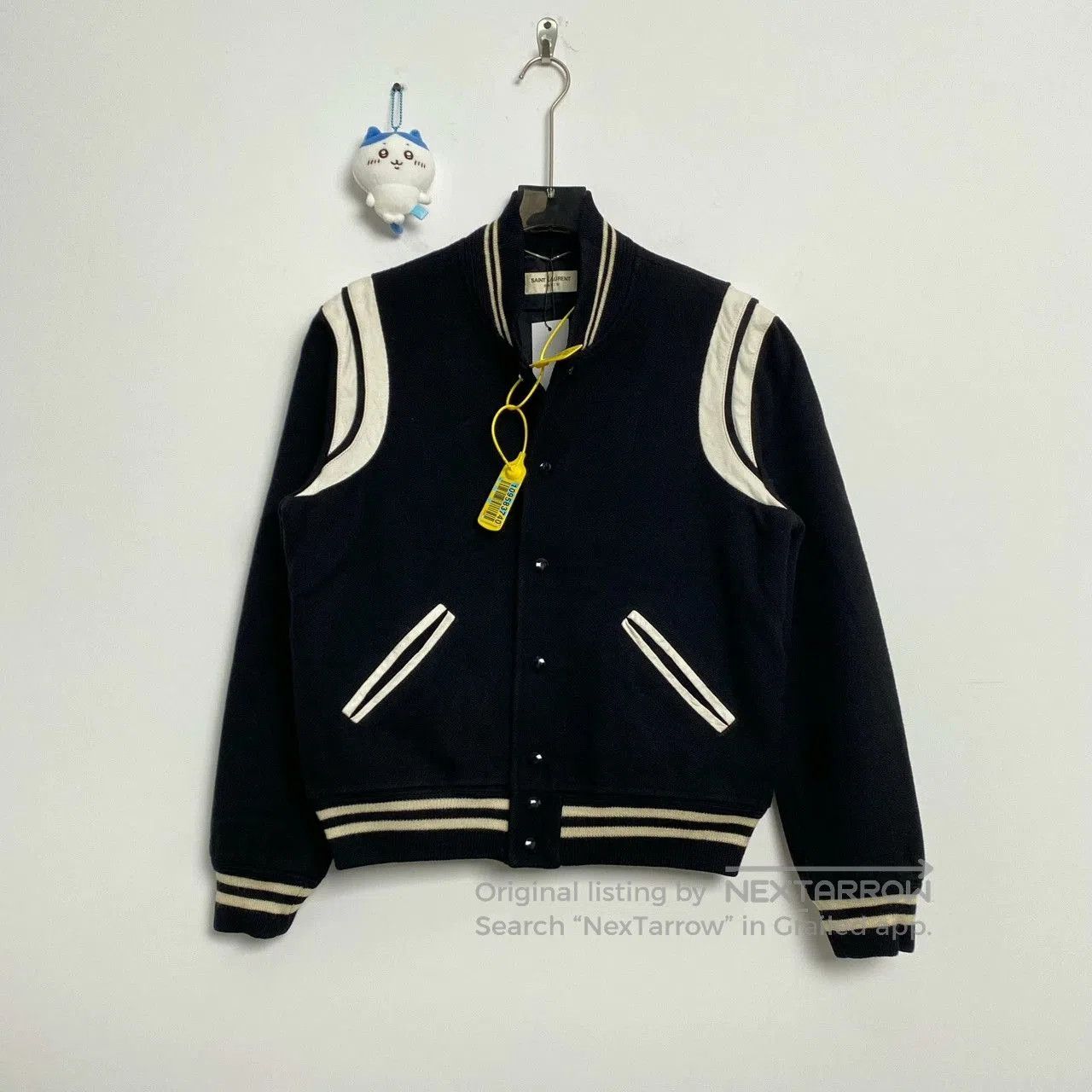 Saint Laurent Paris Saint Laurent Black White Striped Baseball Jacket. Size US M / EU 48-50 / 2 - 1 Thumbnail
