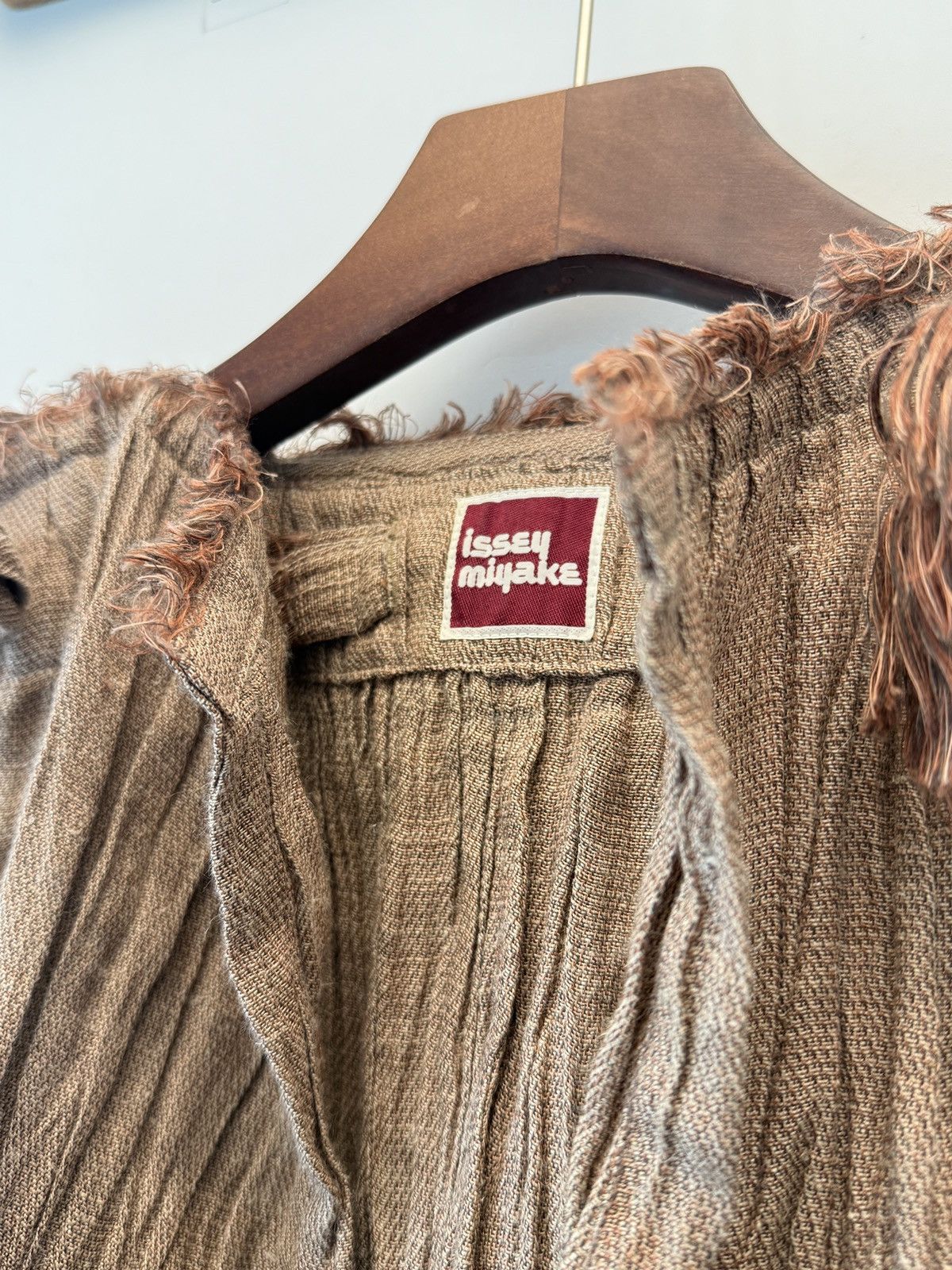 Issey Miyake × Vintage Linen Drawstring Pleated Coat from the 1980s Size XL / US 12-14 / IT 48-50 - 3 Thumbnail