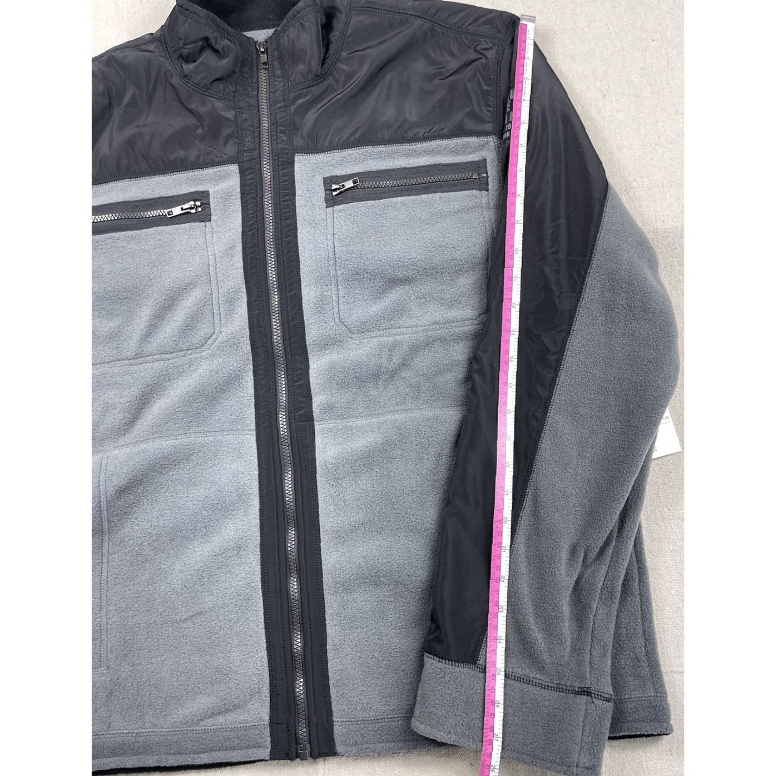 Calvin Klein Calvin Klein Mens Jacket Fleece Full Zip 2XL Pockets Gray Black Casual Outdoor Denali Size US XXL / EU 58 / 5 - 6 Thumbnail