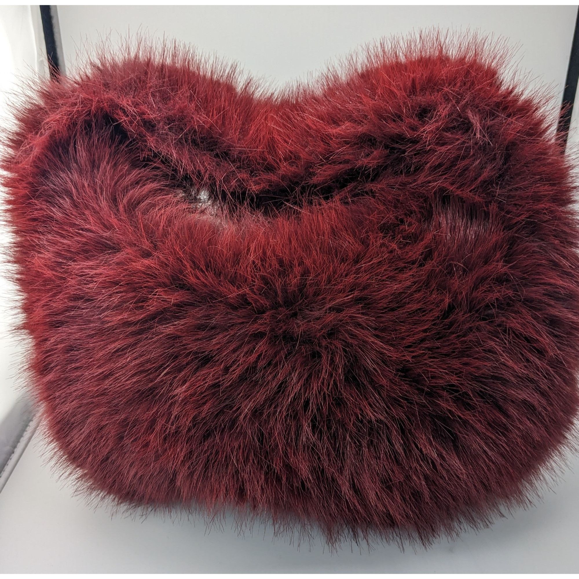 Other Faux Fur Burgundy Plush Handbag Size ONE SIZE - 5 Thumbnail