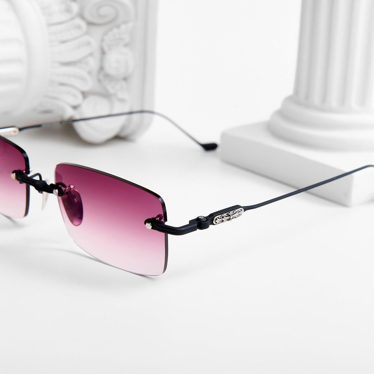 Chrome Hearts CHROME HEARTS SOFFFFFFFFERS II MATTE BLACK/SHINY SILVER VIESTA LENS SUNGLASSES Size ONE SIZE - 3 Thumbnail