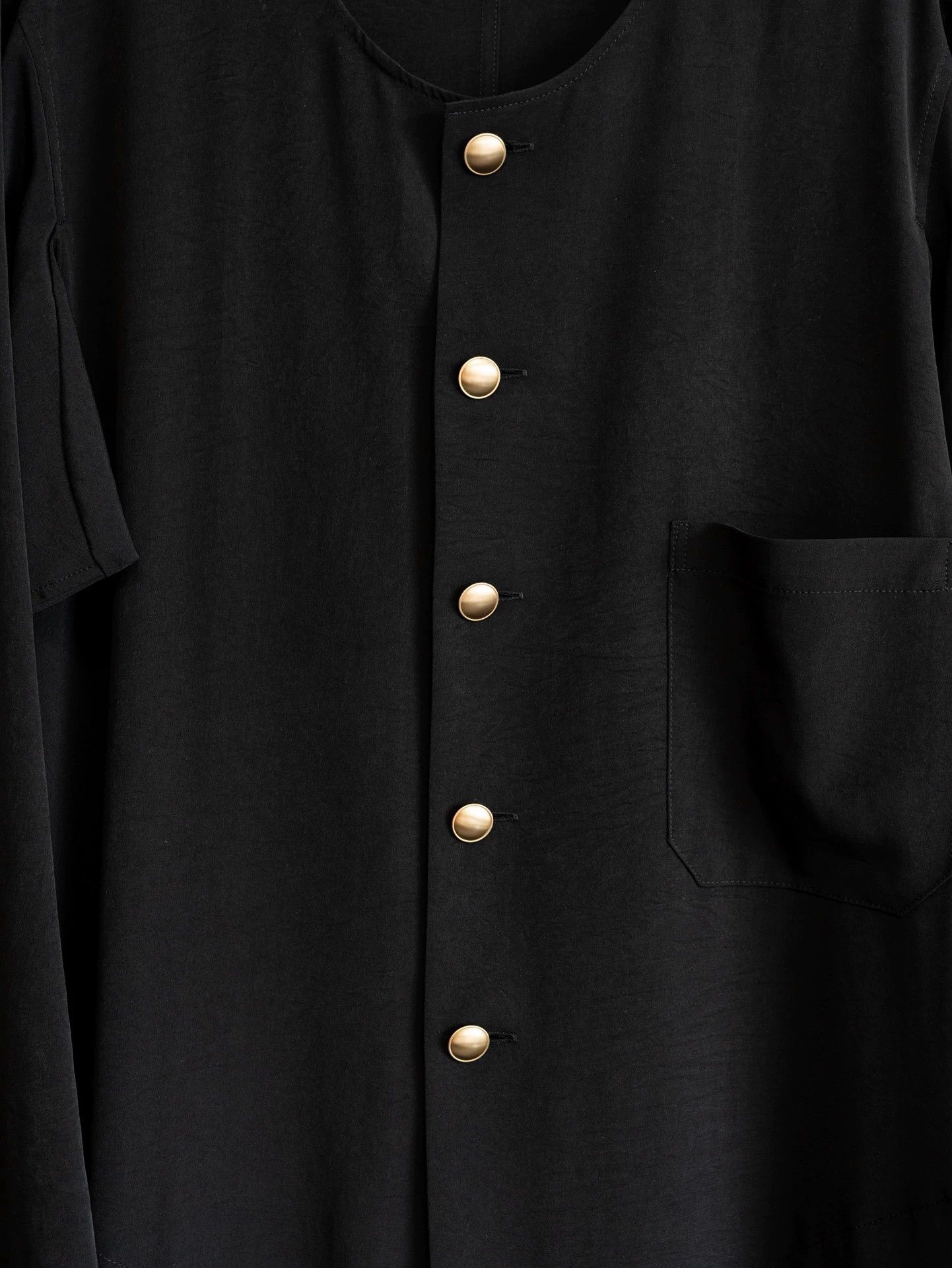 Yohji Yamamoto Yohji Yamamoto 19AW Collarless Gold Button Triacetate Robe Size US S / EU 44-46 / 1 - 4 Thumbnail