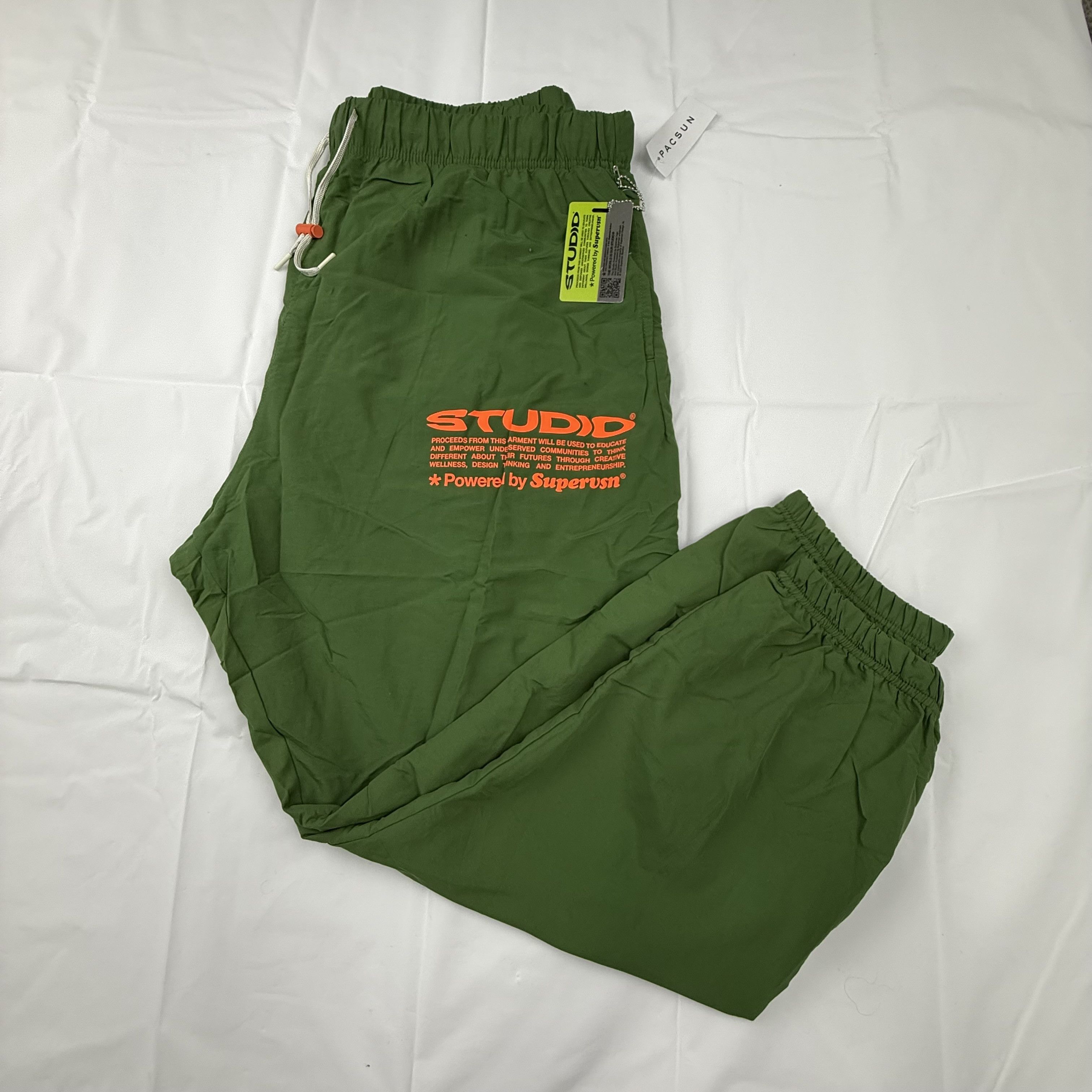 Supervsn Studio Powered by Supervsn Mens Nylon Track Jogger Pants Size US 41 - 1 Thumbnail