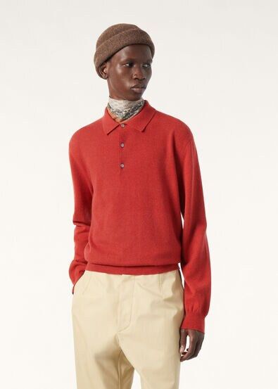 Loro Piana os11x0226 FAO9748 Classic Polo Shirt in Fiery Aura Melange Size US M / EU 48-50 / 2 - 4 Thumbnail