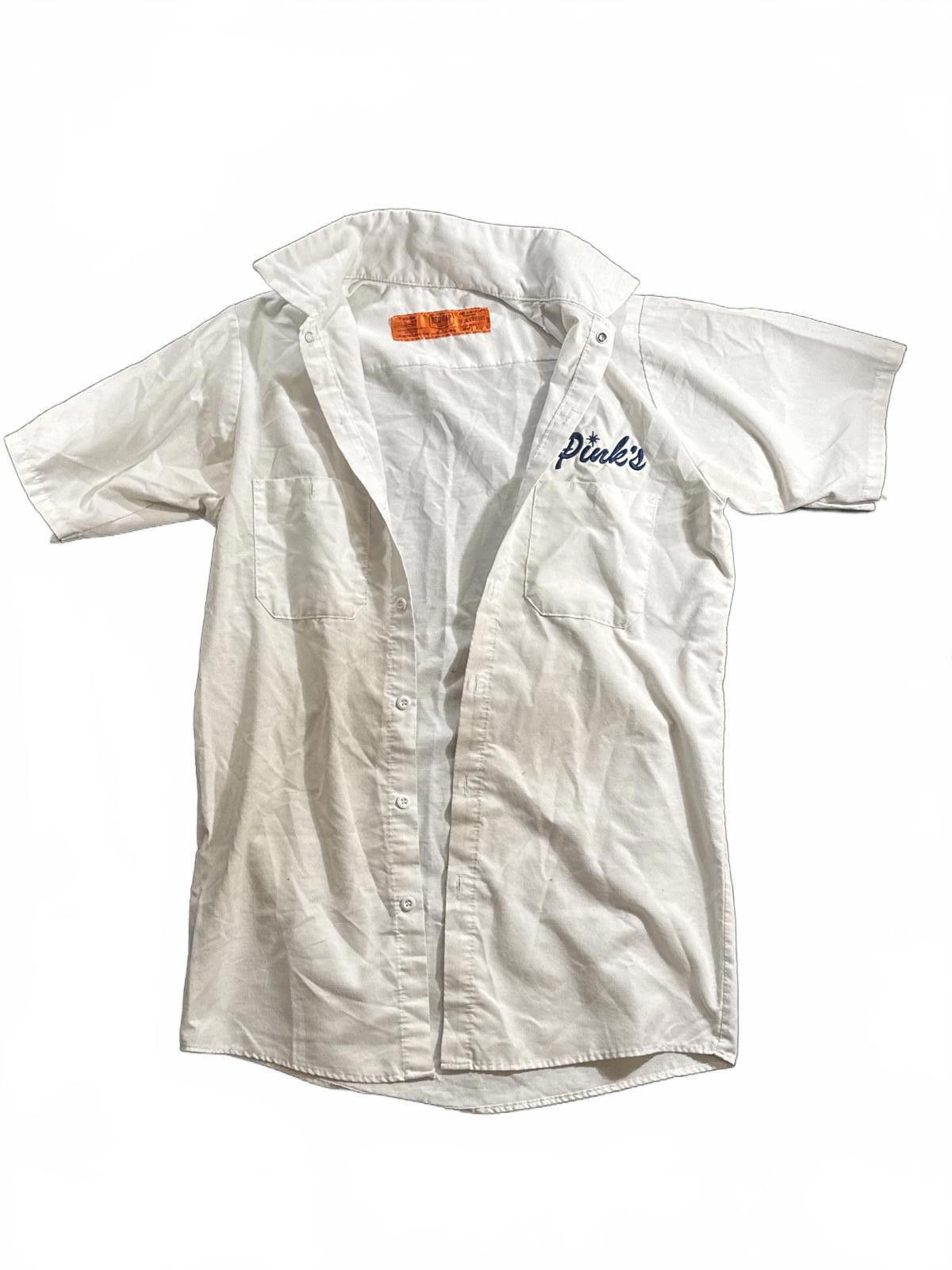 Red Kap Red Kap Men's Small White Work Shirt "Pinks Window Services" Size 36R - 2 Thumbnail