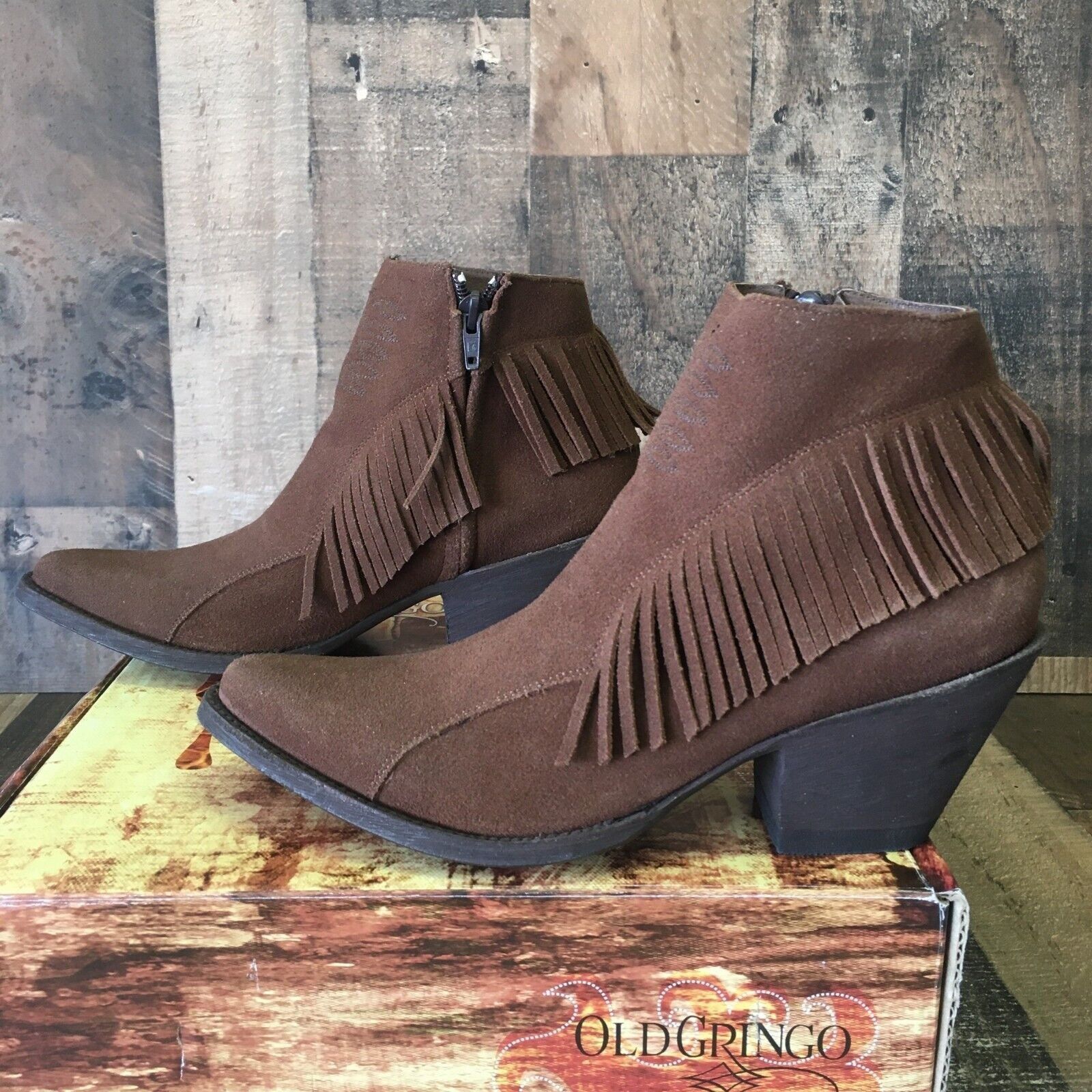 Old Gringo Brown Tassel Ankle Cowboy Boots Womens 7.5 B
