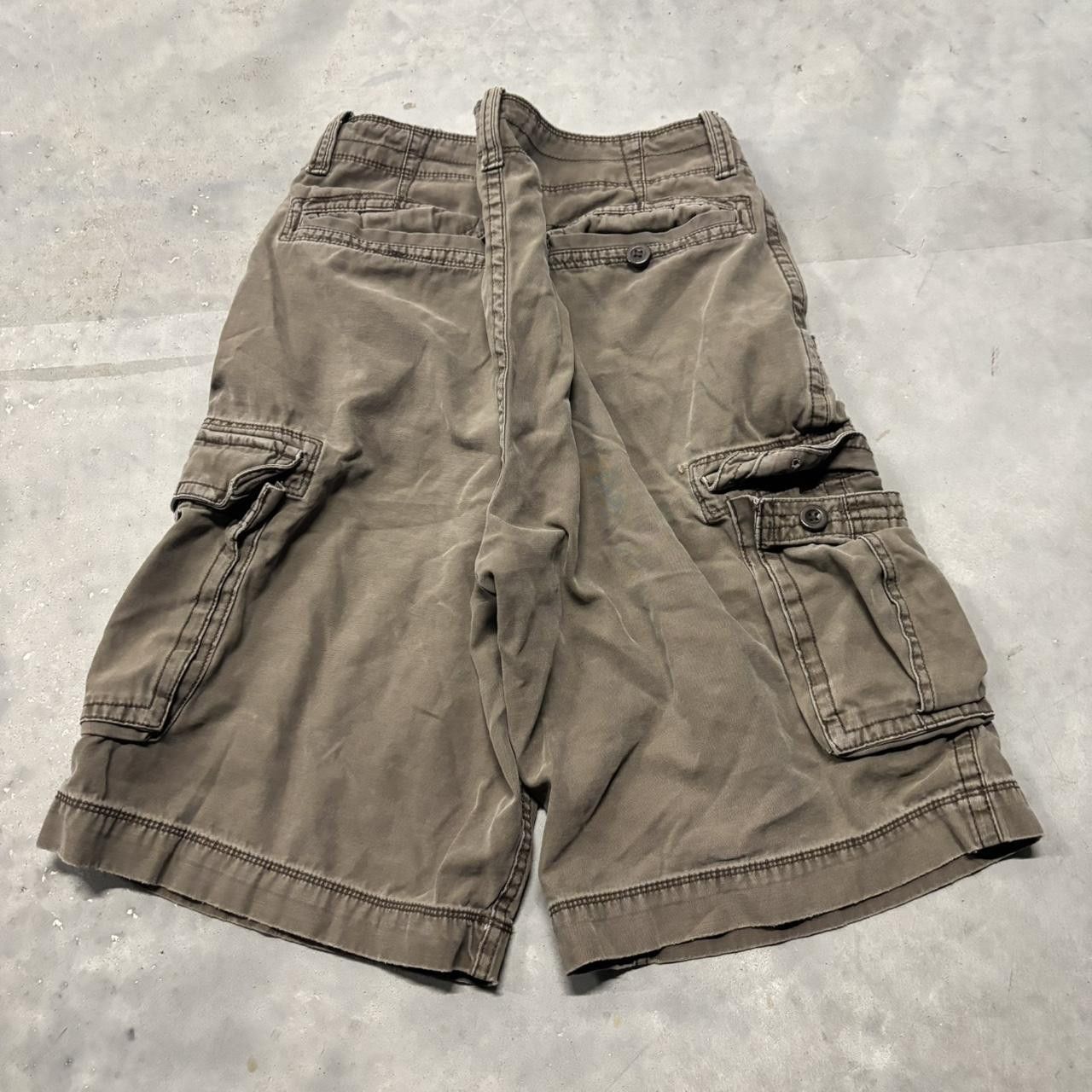 Japanese Brand × Vintage Crazy Vintage Y2K/2000s Baggy Faded Brown Skater Style Cargo Shorts! Size US 33 - 6 Thumbnail