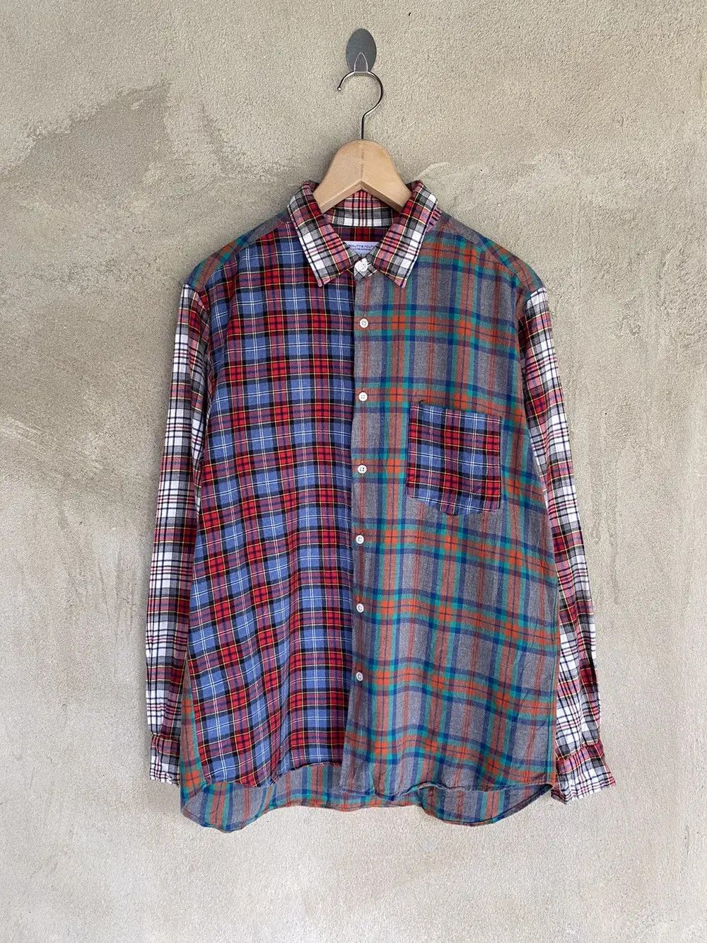 BEAUTY&YOUTH Rare Design Patchwork Flannel United Arrow PlaidTartan Shirt Size US M / EU 48-50 / 2 - 2 Thumbnail