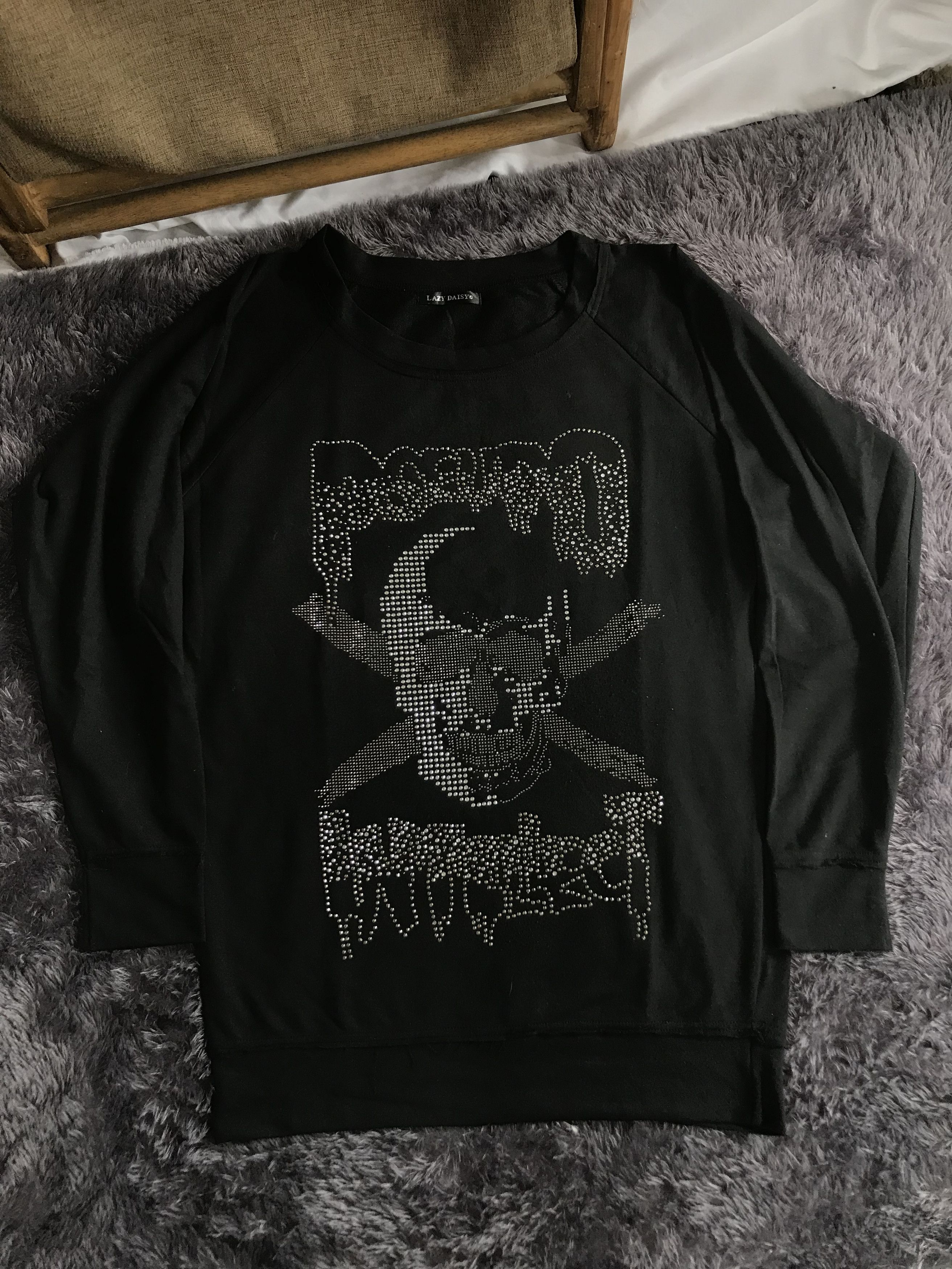 Japanese Brand × Le Grande Bleu (L.G.B.) × Tornado Mart Lazy Daisy Japanese Brand Sequins Skull Grunge Style Size M / US 6-8 / IT 42-44 - 3 Thumbnail
