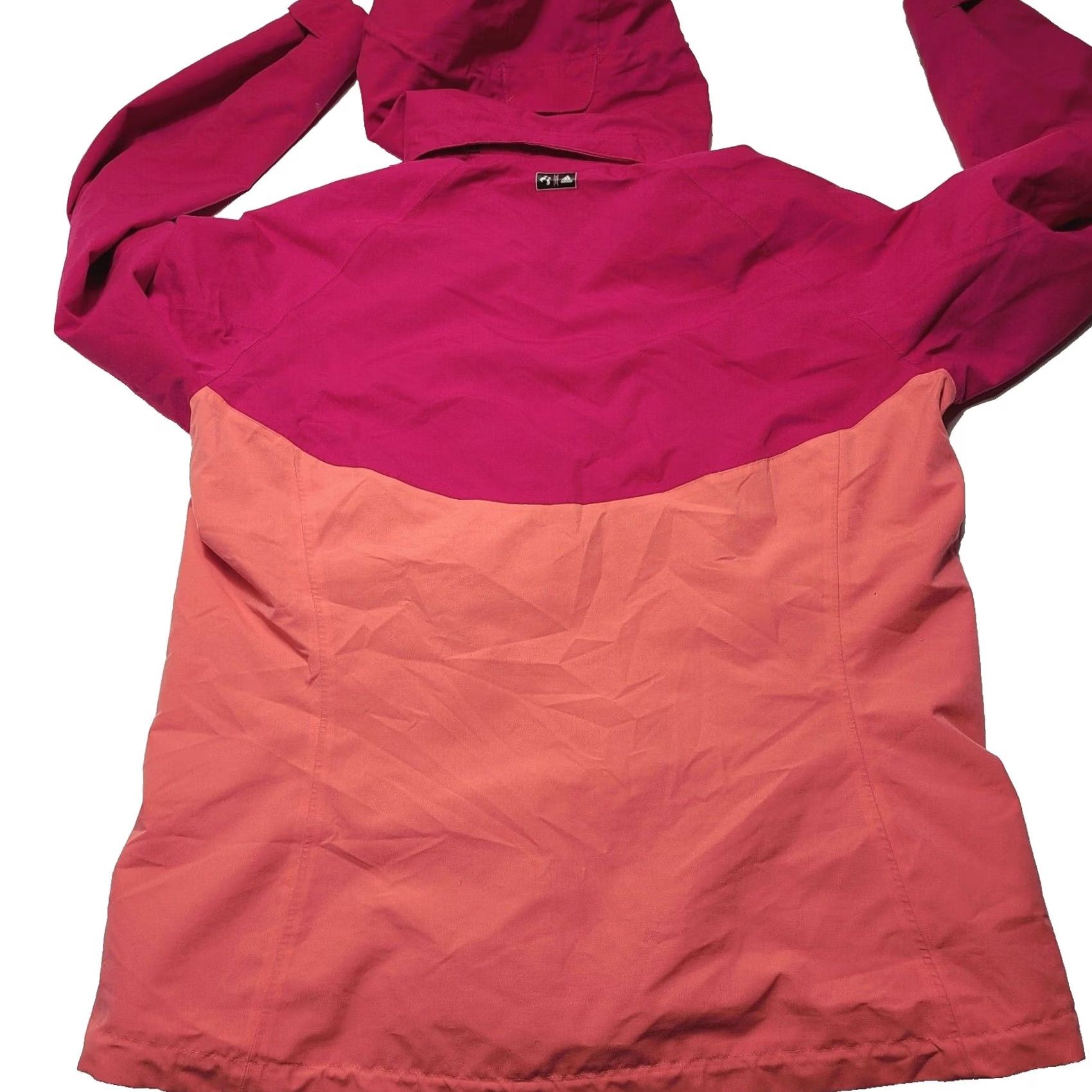 Adidas Adidas Outdoor Women's Large Climaproof Rain Windbreaker Jacket Peach Pink Hood Jacket Size L / US 10 / IT 46 - 2 Thumbnail