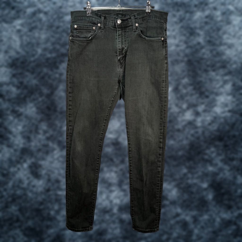 Levi's Levis 512 Mens 32 x 31 Skinny Fit Stretch Jeans Black Denim Regular Size Levi's 500 Series Men Jeans Slim Style Size US 32 / EU 48 - 1 Thumbnail