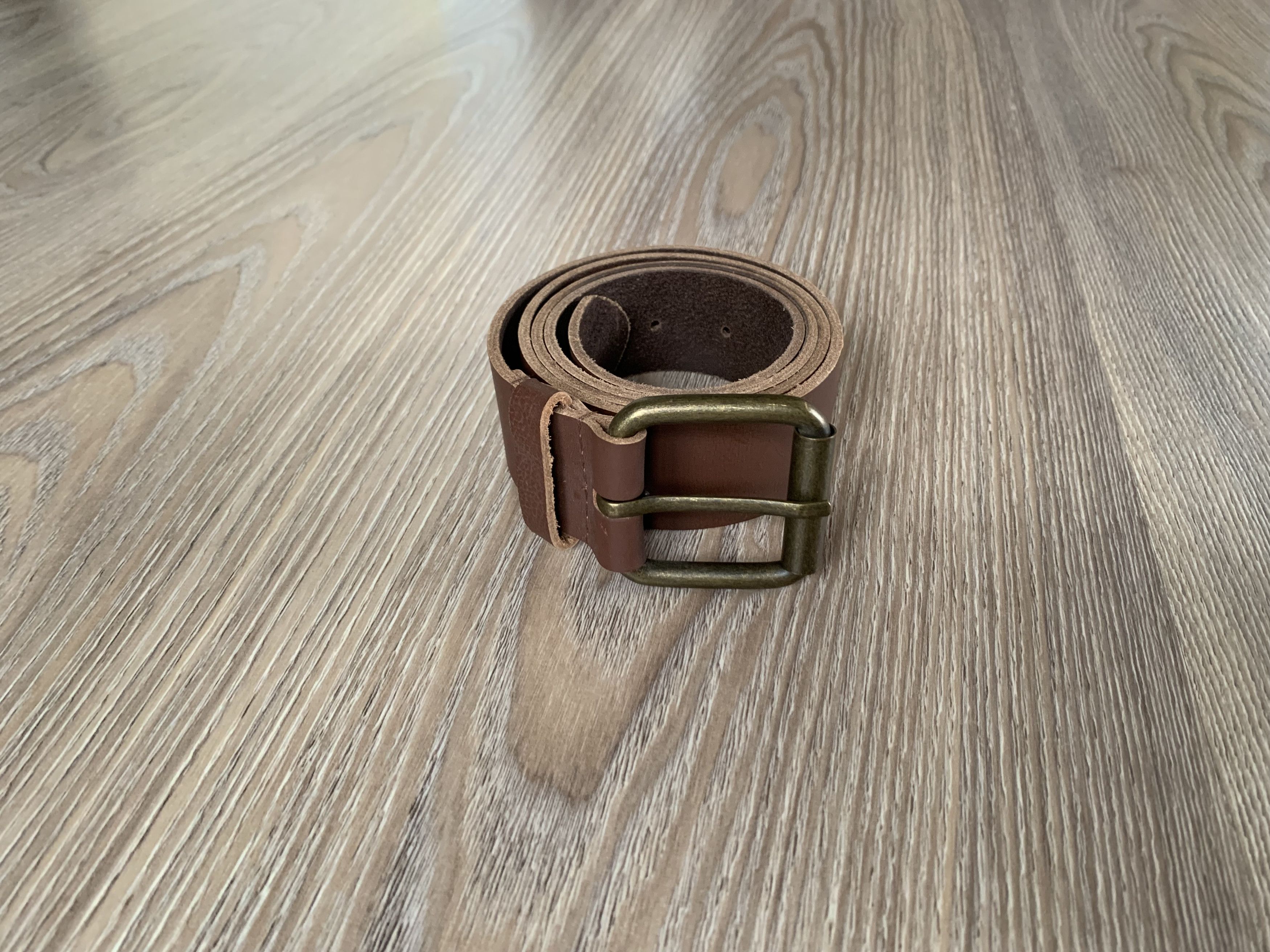 Handmade Brown Classic Genuine Leather Belt Size ONE SIZE - 1 Thumbnail