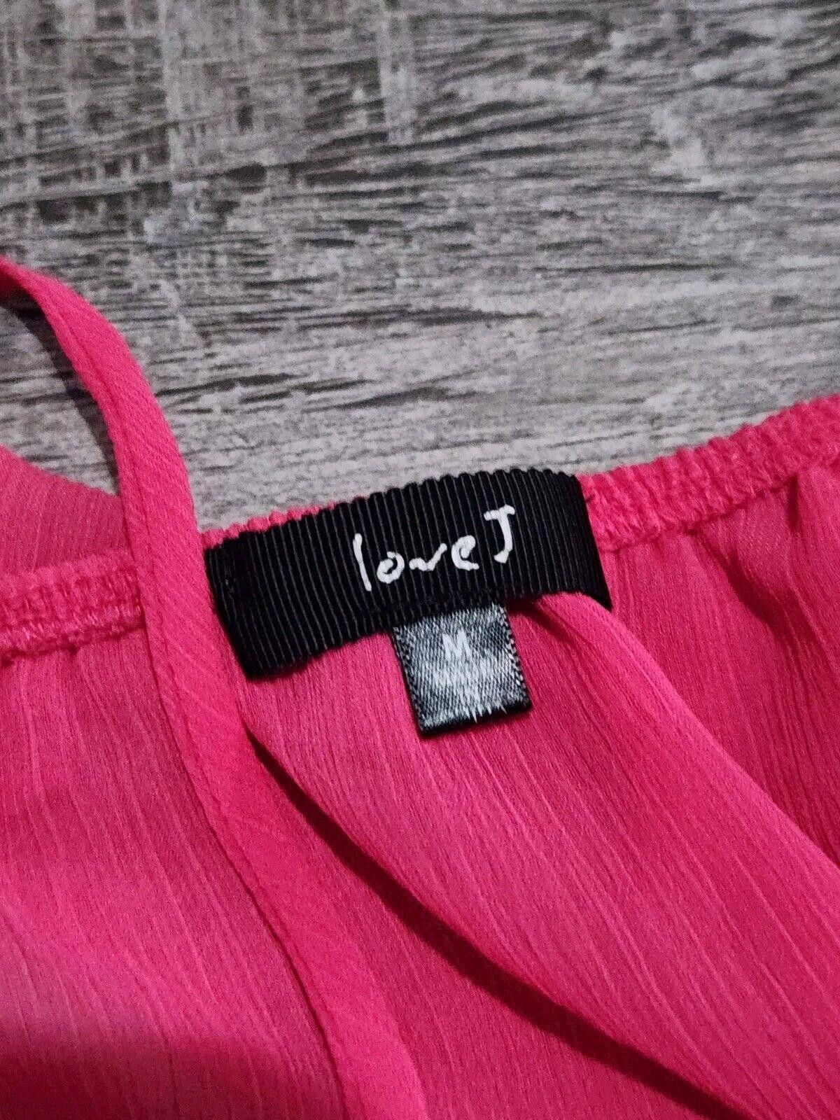 Designer Love J Tank Top Hot Pink Medium Sheer Y2k Shirt See Through Size M / US 6-8 / IT 42-44 - 4 Thumbnail