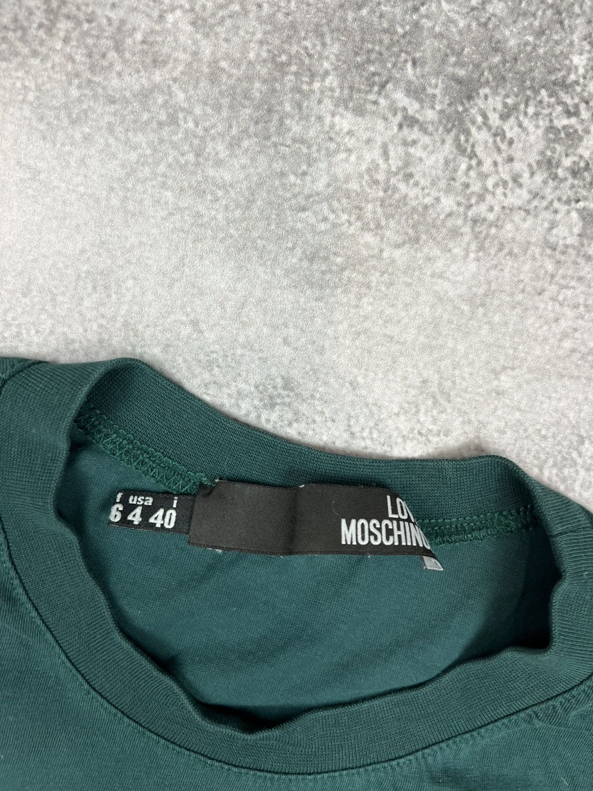 Love Moschino Love Moschino Womens Basic Green T Shirt Tee Size L / US 10 / IT 46 - 3 Thumbnail