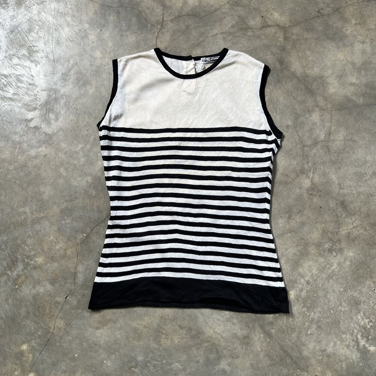 Salvatore Ferragamo Vintage 90s Salvatore Ferragamo Knit Stripe Vest Size M / US 6-8 / IT 42-44 - 1 Thumbnail