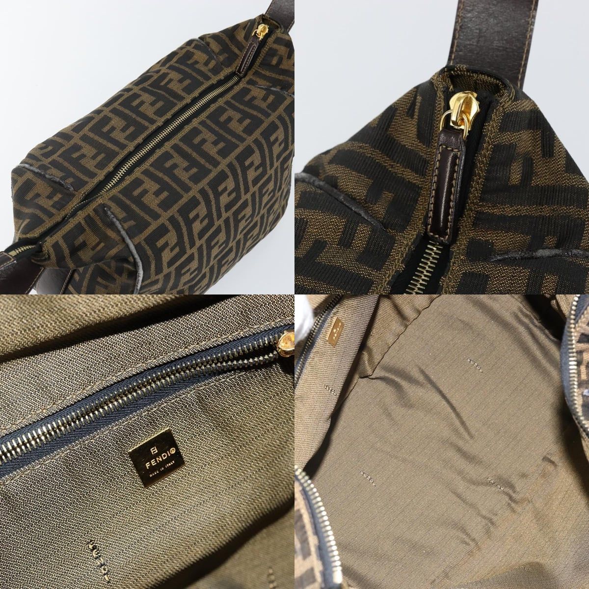 Fendi FENDI Zucca Canvas Hand Bag Black Brown Size ONE SIZE - 11 Thumbnail