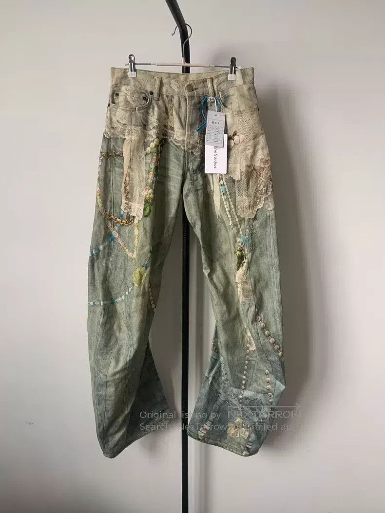 Acne Studios Acne Studios Lace Pearl Chain 3D Printed Loose Cutlass Den Size US 28 / EU 44 - 1 Thumbnail