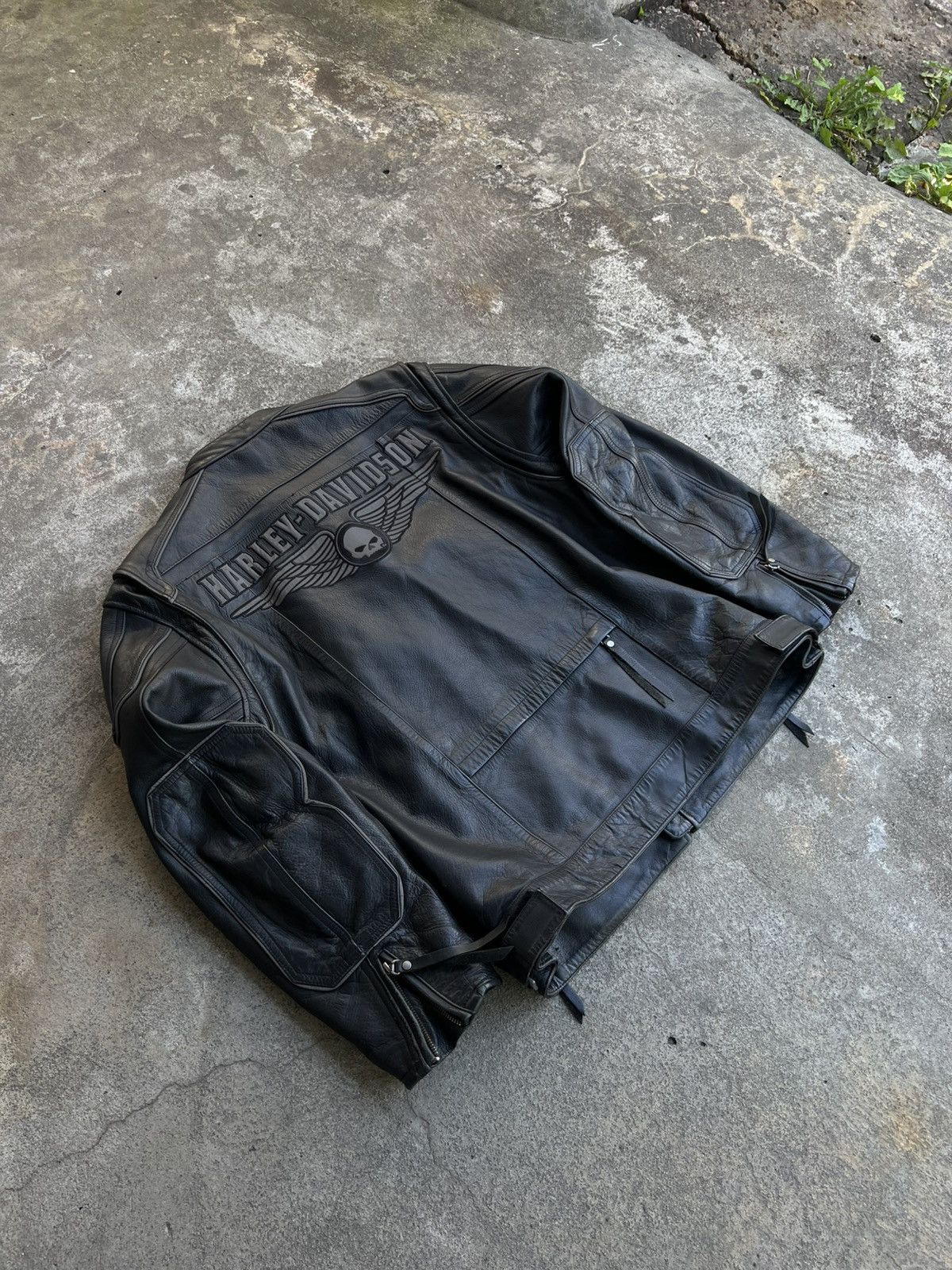 Harley Davidson × West Coast Choppers Crazy Vintage Harley Davidson Leather Jacket Big Logo Rare Size US L / EU 52-54 / 3 - 2 Thumbnail