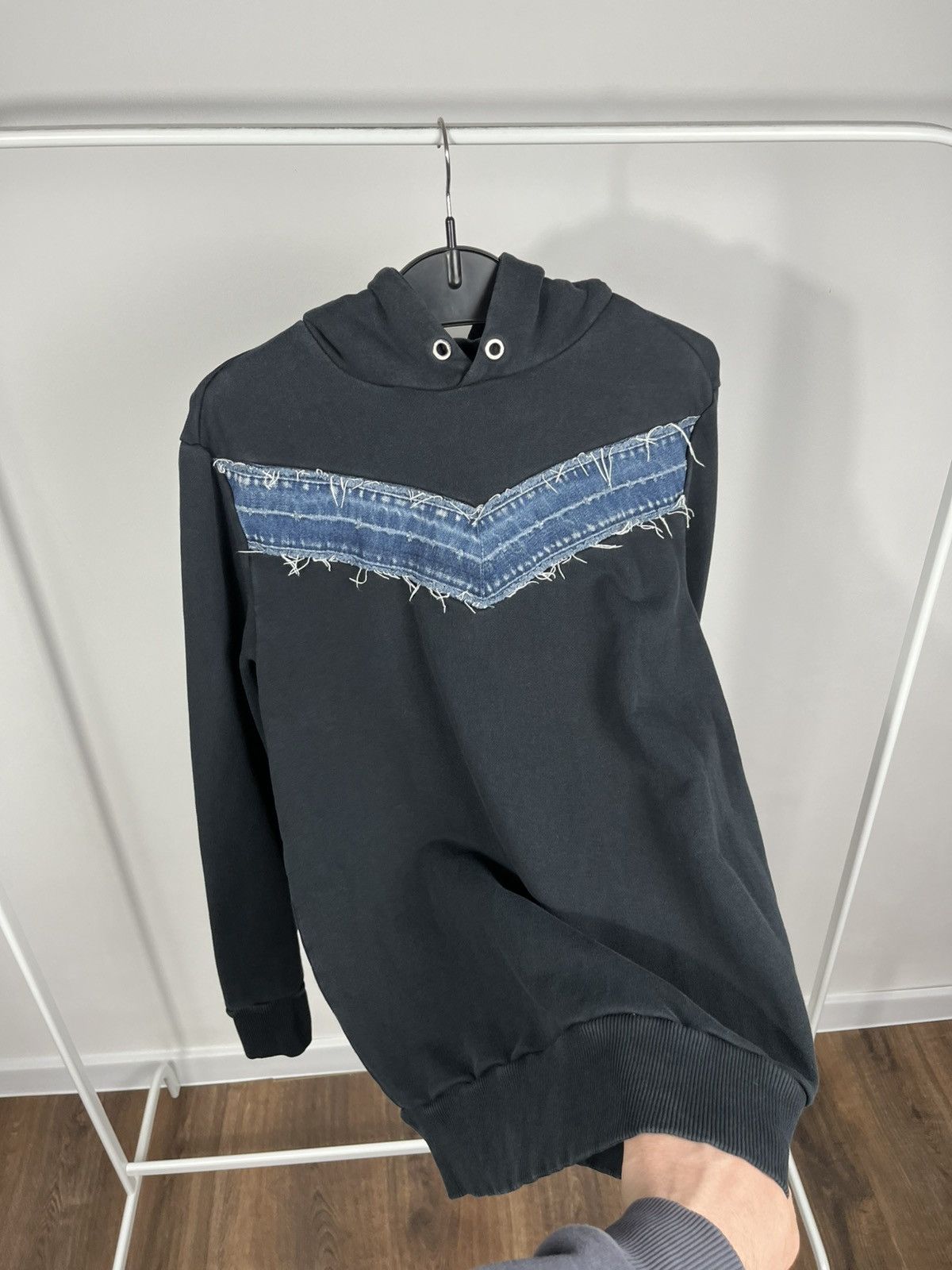 Diesel Diesel Hoodie Black Denim Panel Y2K Pullover Streetwear M Size US M / EU 48-50 / 2 - 6 Thumbnail