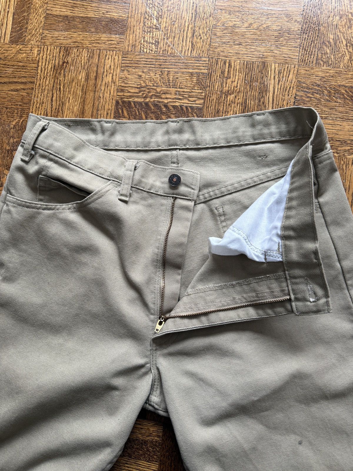 Levi's Vintage 80s Levi's 505 Khaki Beige Jeans Pants Size US 33 - 12 Thumbnail