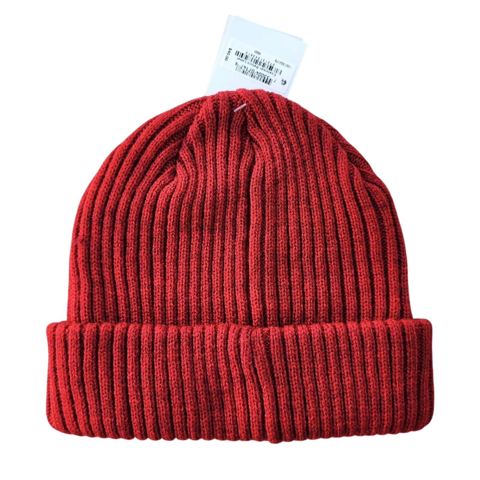 The Unbranded Brand Sun + Stone Men's Burgundy Double Knit Beanie Hat One Size Size ONE SIZE - 4 Thumbnail