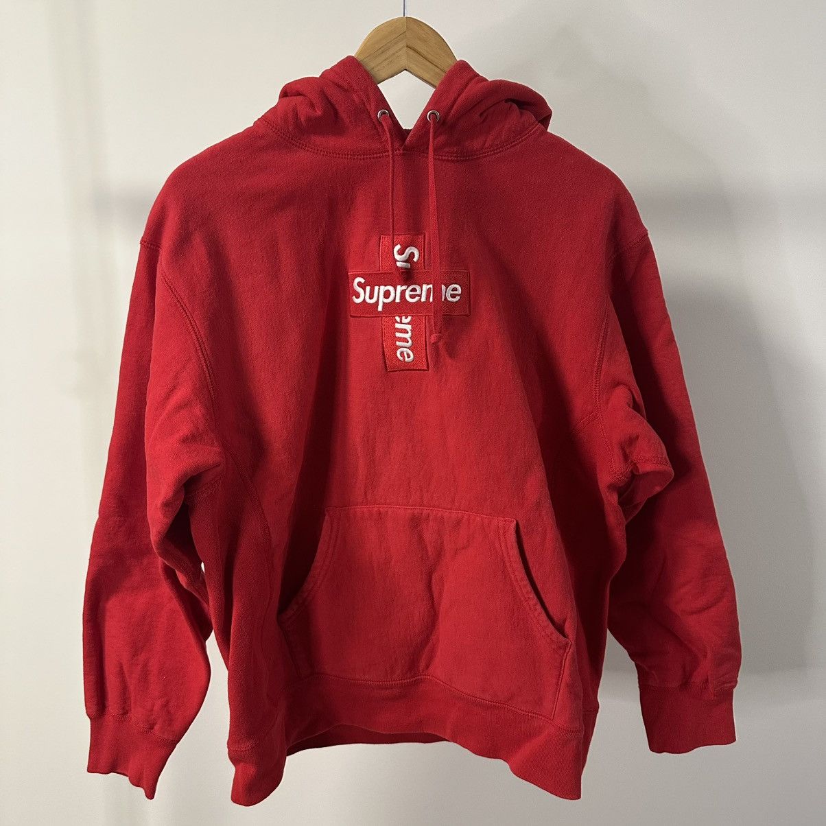 Supreme Cross Box Logo Hooded Sweatshirt (FW20) - $168