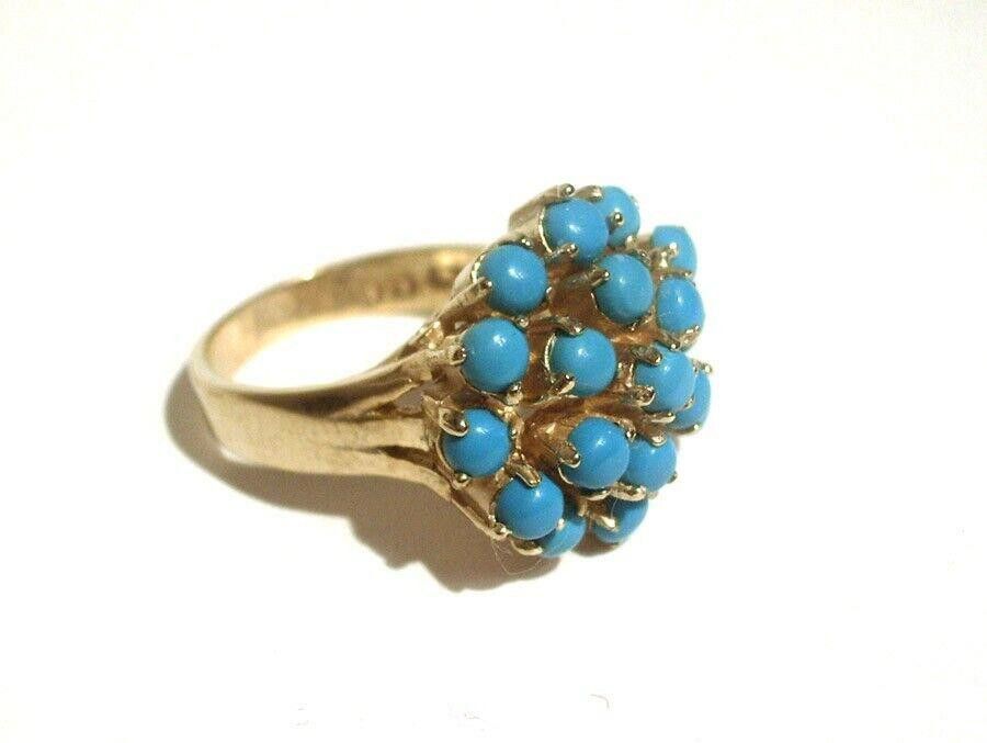 Handmade Round Cluster 18kt Gold Vermeil Silver Cocktail Ring Size ONE SIZE - 2 Thumbnail