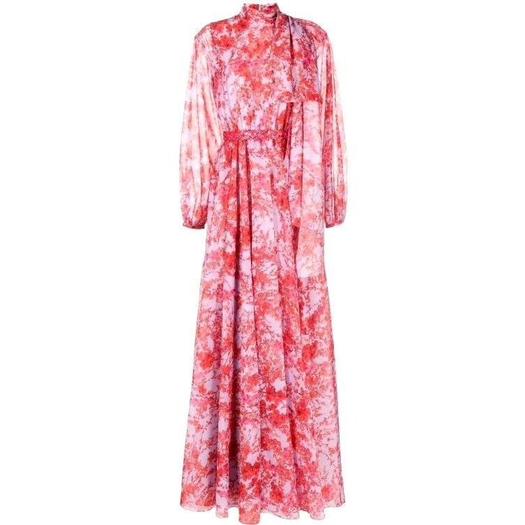 Sachin & Babi Sachin & Babi Cinzia Printed Organza Gown Amaranth Spray Ful Size XS / US 0-2 / IT 36-38 - 4 Thumbnail