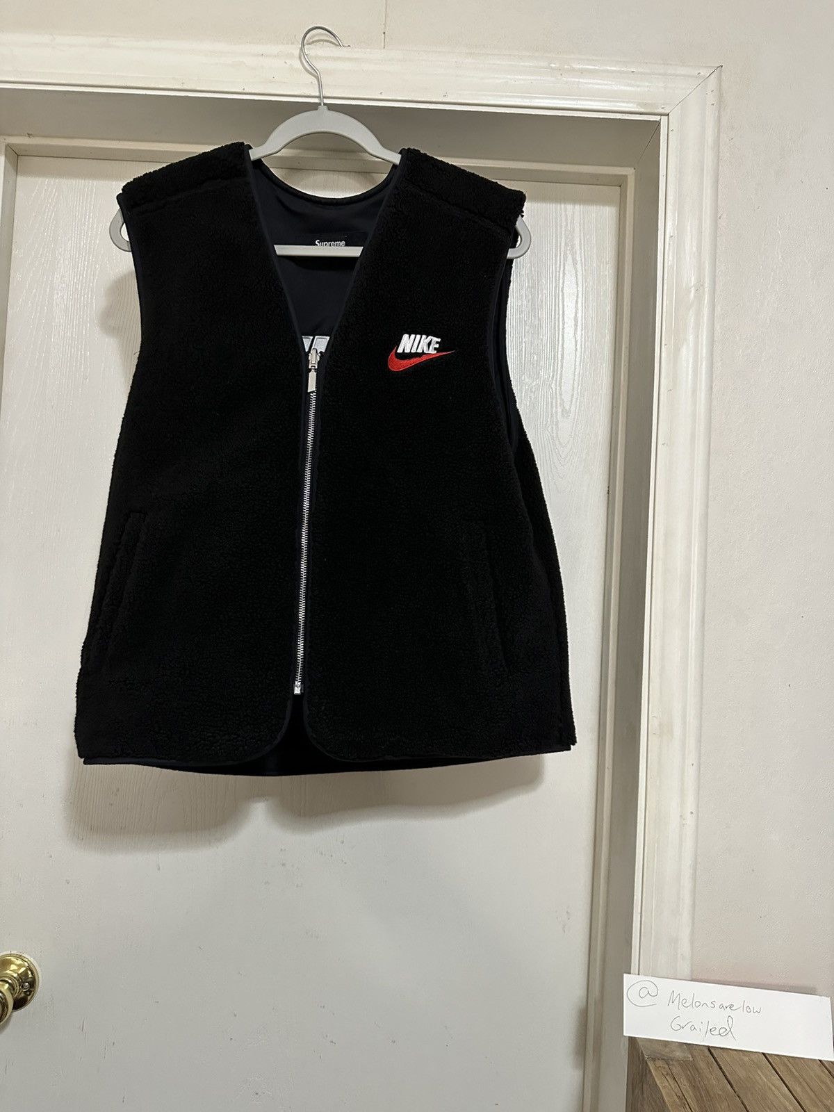 Supreme®/Nike® Reversible Nylon Sherpa Vest - Black, Medium