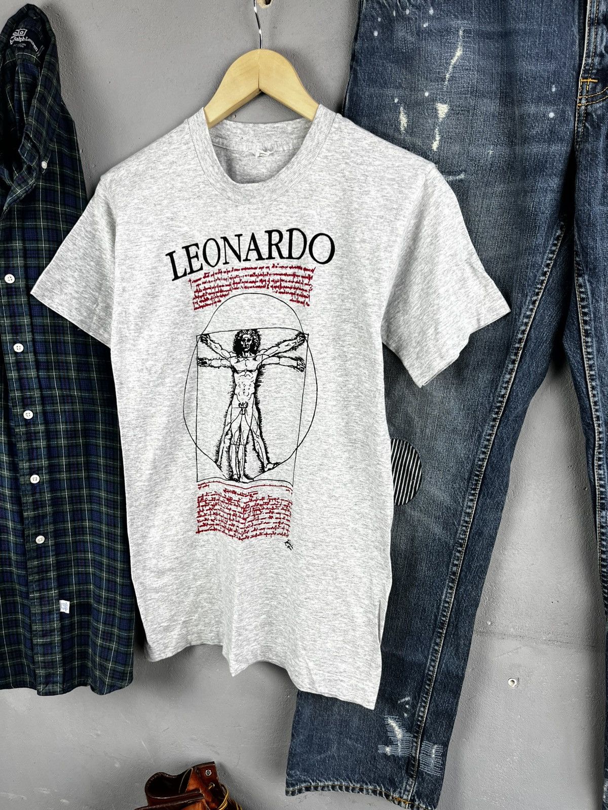 Vintage Vintage Leonardo Da Vinci T Shirt Single Stitch Vitruvian Size US M / EU 48-50 / 2 - 6 Thumbnail