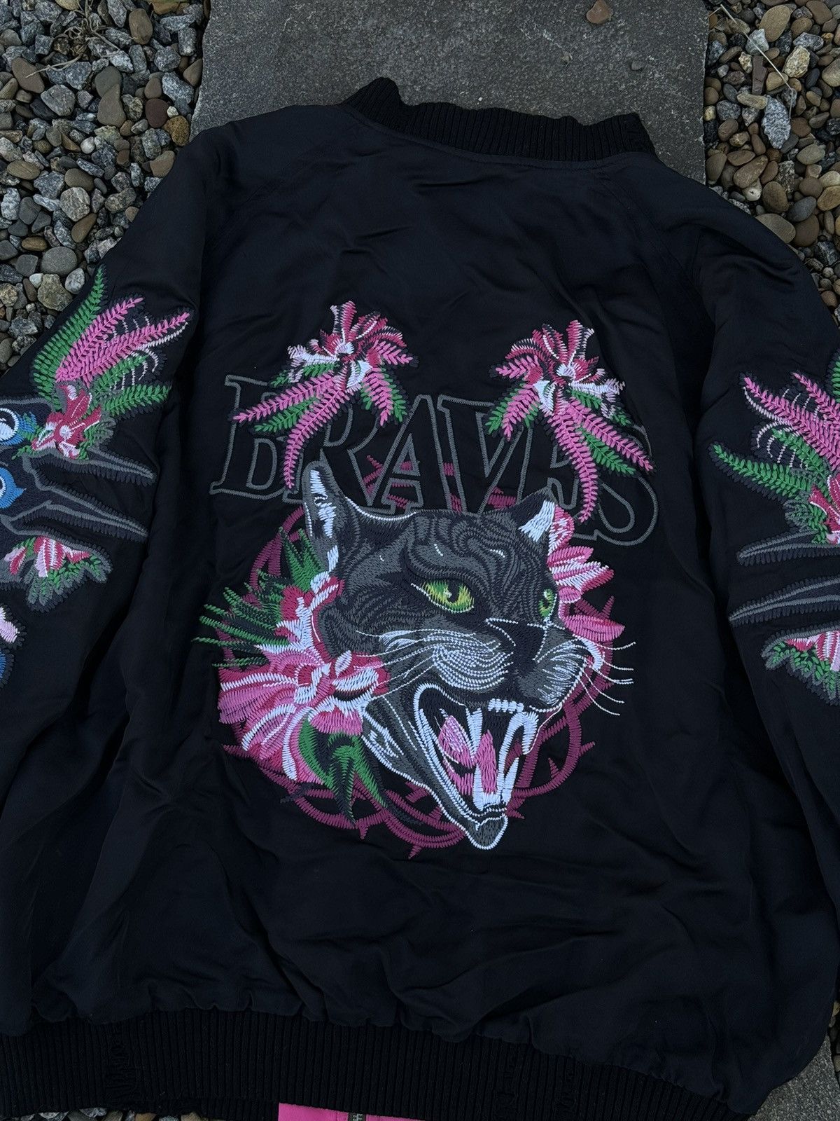 Other Diesel double side silk printed bomber jacket pink black Size US L / EU 52-54 / 3 - 7 Thumbnail