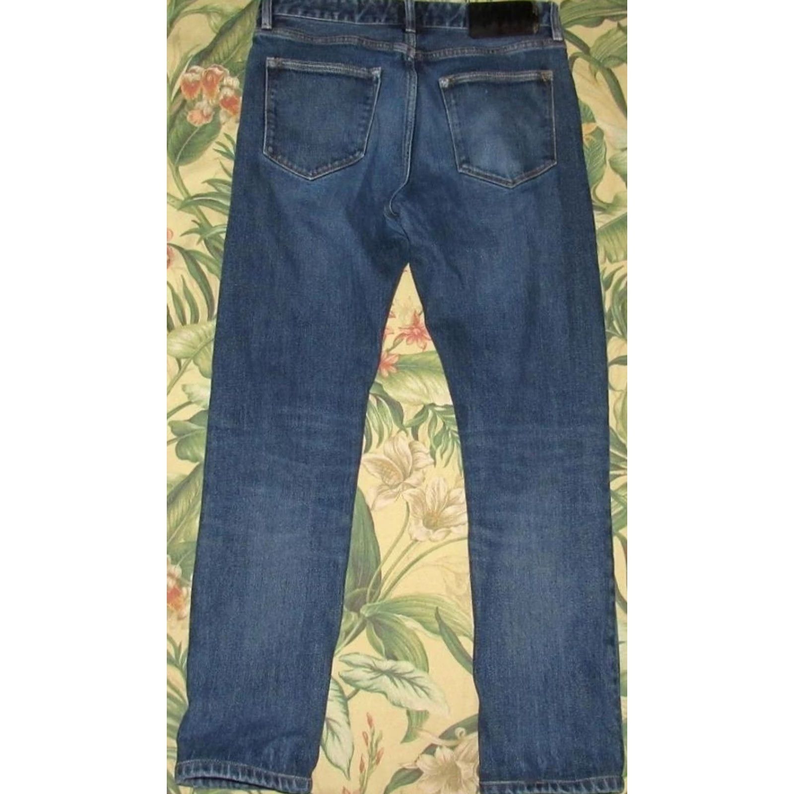 Buck Mason BUCK MASON Maverick Slim Double Dipped Denim Jeans 31 x 30 Mens Blue Size US 31 - 4 Thumbnail