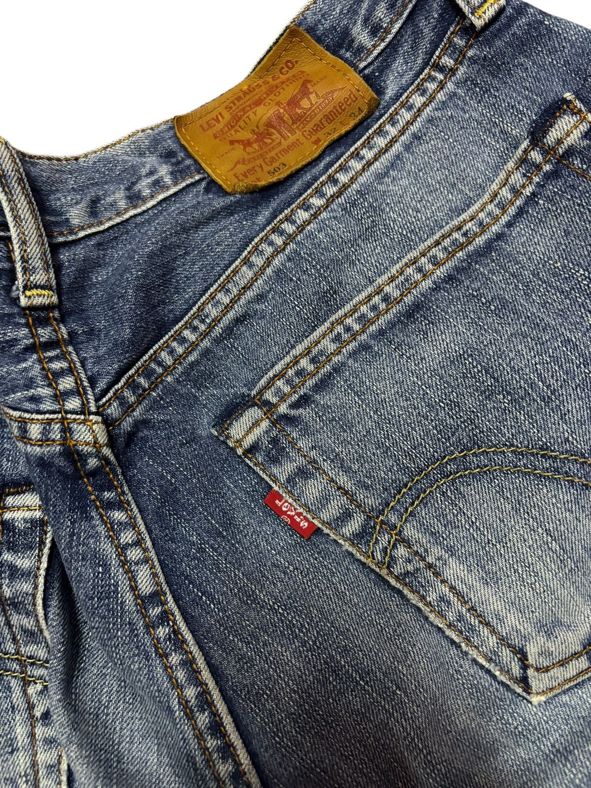 Levi's Vtg 90s Levis 503 Distressed Jeans Size US 30 / EU 46 - 6 Thumbnail