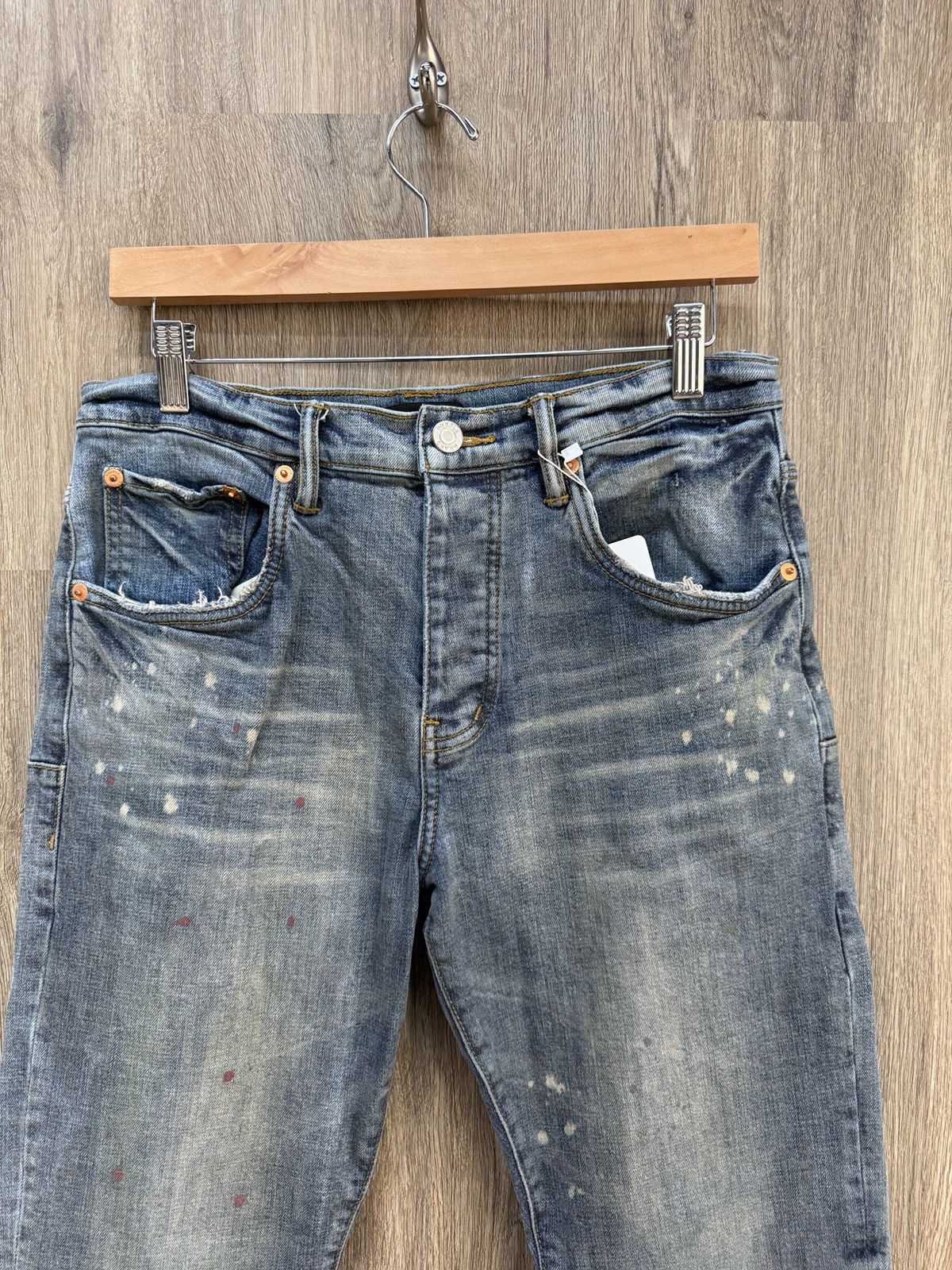 Purple Brand Purple Splatter Jeans Size US 31 - 4 Thumbnail