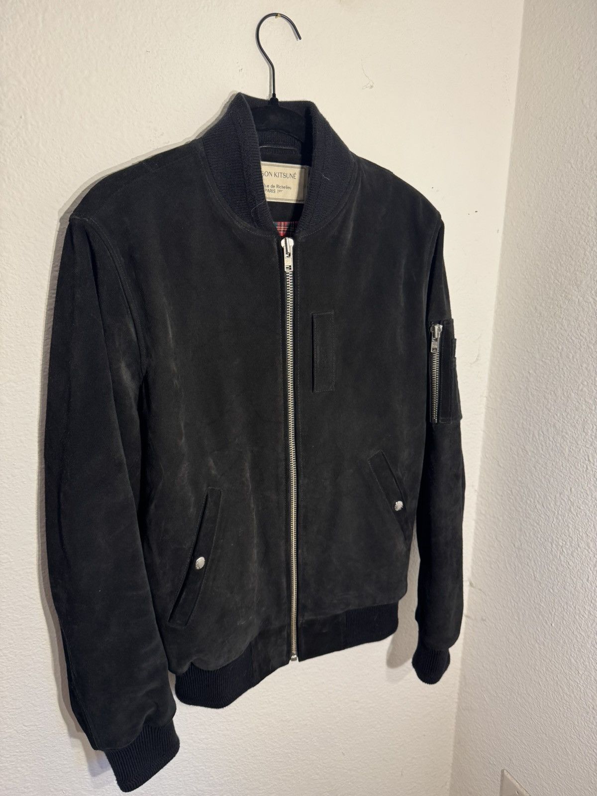 Maison Kitsune Black Suede Bomber Size US S / EU 44-46 / 1 - 2 Thumbnail