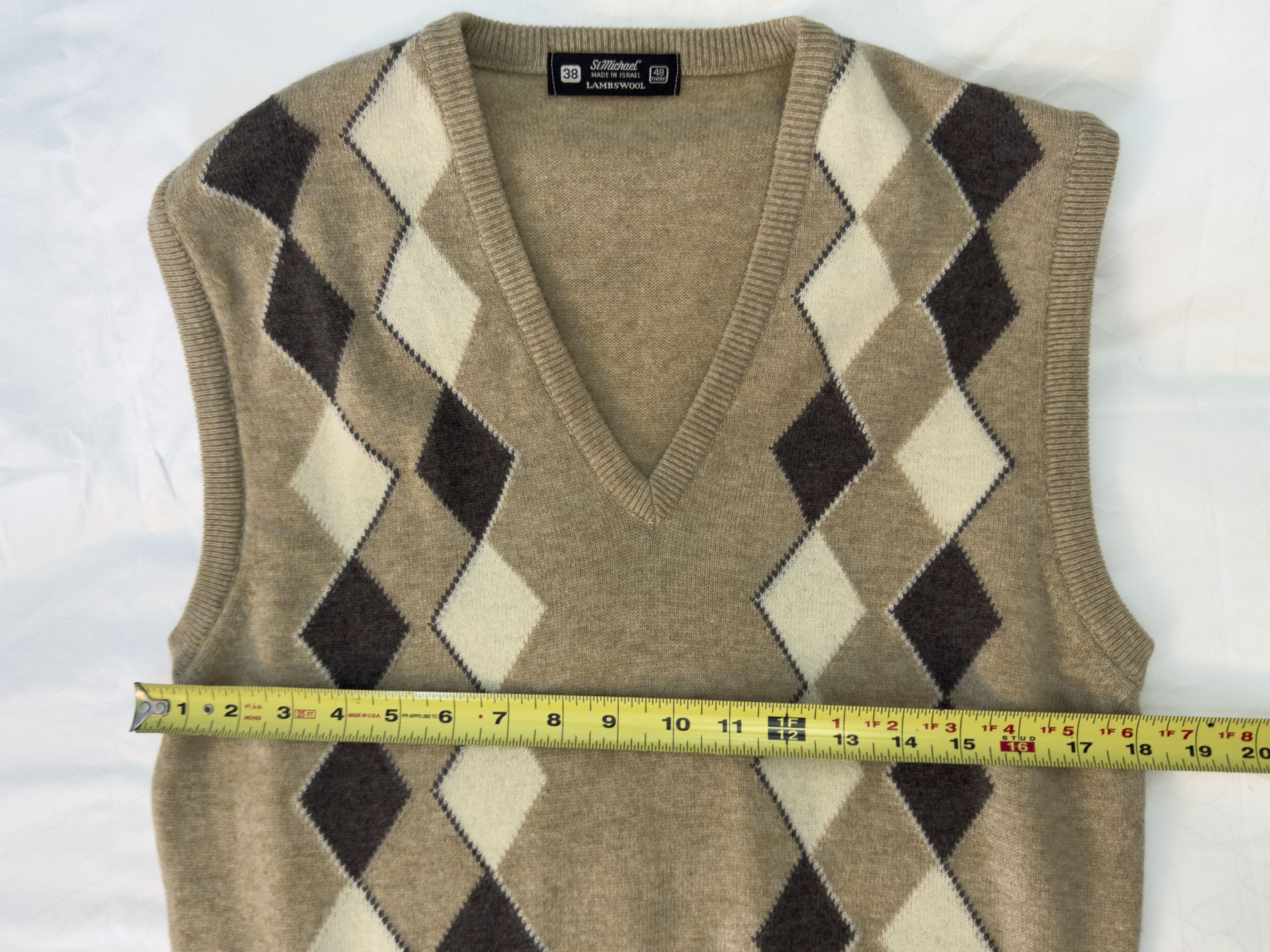Other Vintage St. Michael Lambswool Argyle Sweater Vest Size US M / EU 48-50 / 2 - 6 Thumbnail