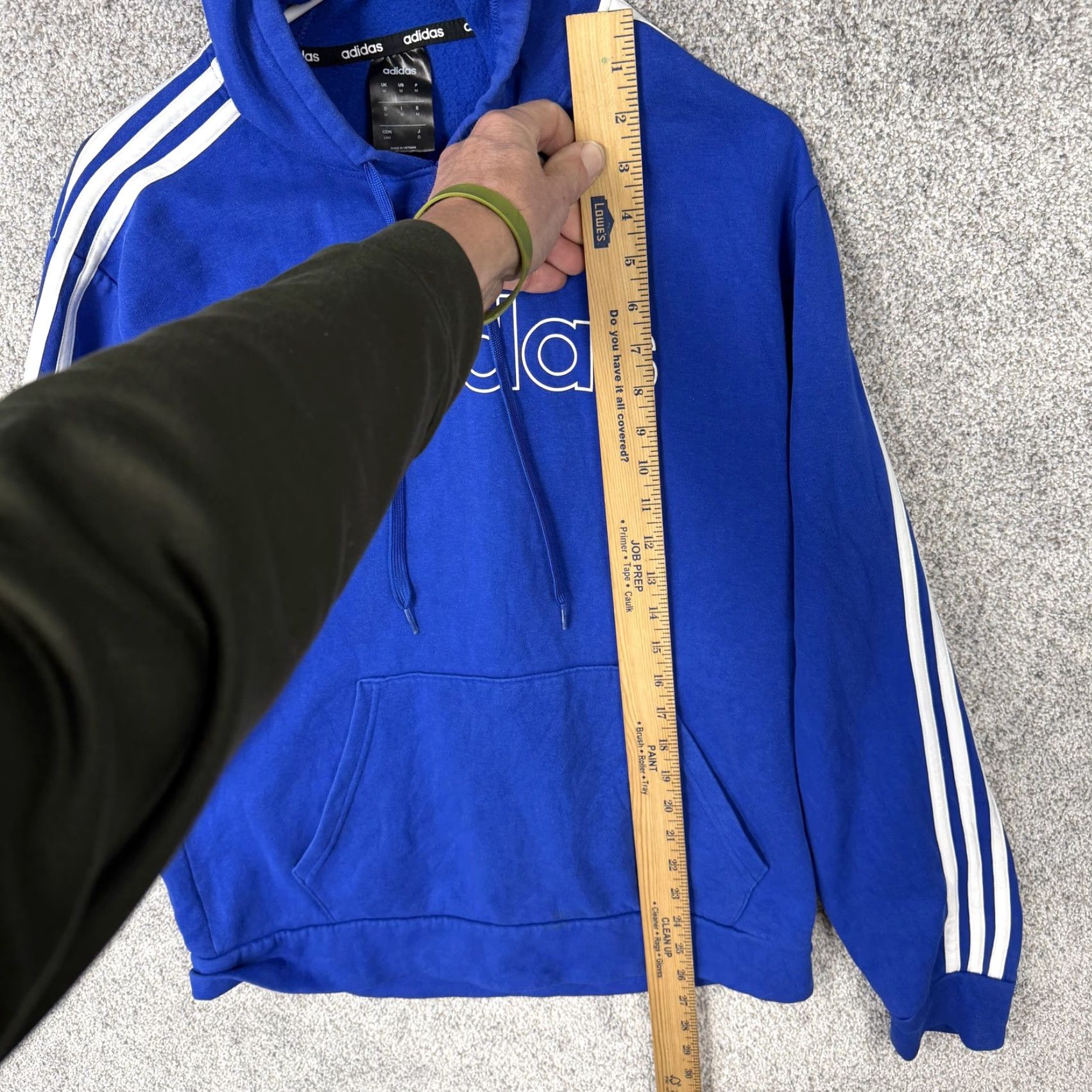 Adidas Adidas Hoodie Mens Medium Blue Pullover 3-Stripes Athletic Fleece Kangaroo Pocket Sweatshirt Mens M Blue Size US M / EU 48-50 / 2 - 2 Thumbnail