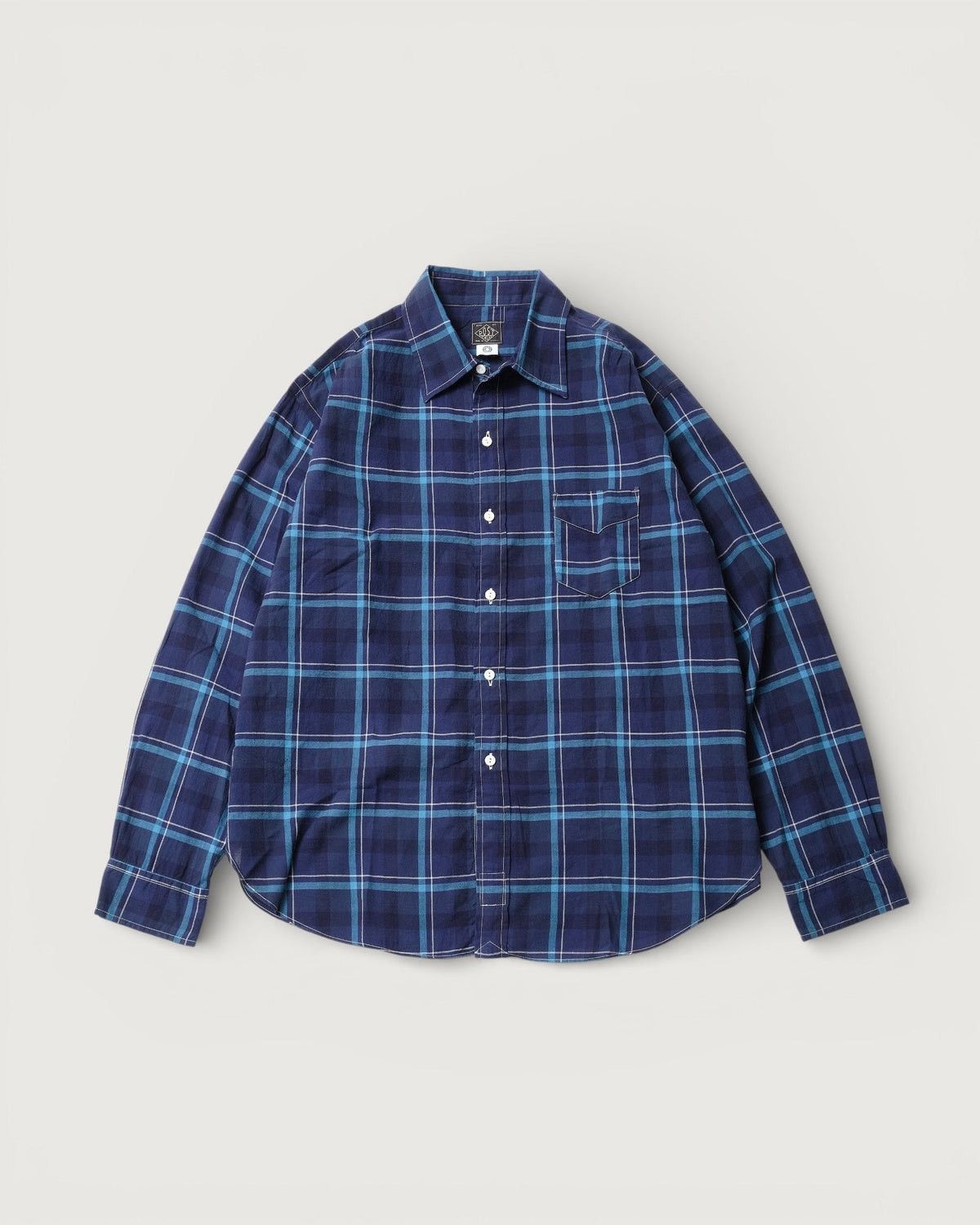 Post Overalls Post O’Alls Japanese Blue Plaid Cotton button up shirt Size US L / EU 52-54 / 3 - 2 Thumbnail