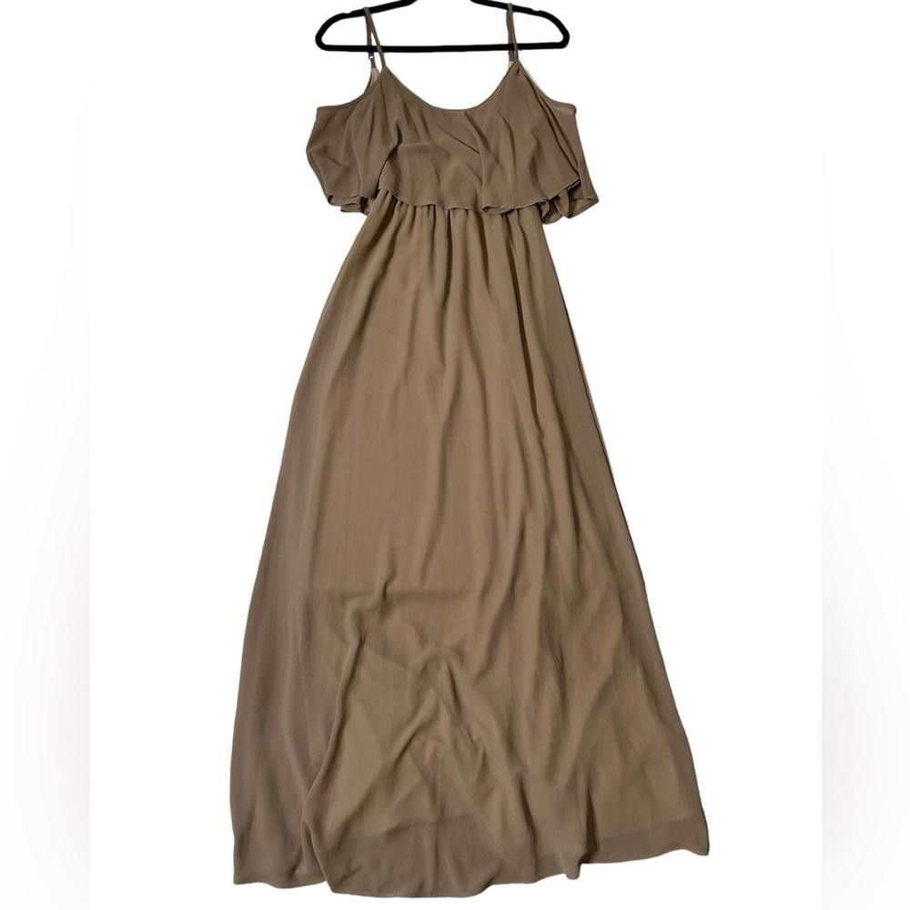 Designer Show Me Your Mumu l Caitlin Ruffle Maxi Dress Dune Chiffon S Size S / US 4 / IT 40 - 2 Thumbnail